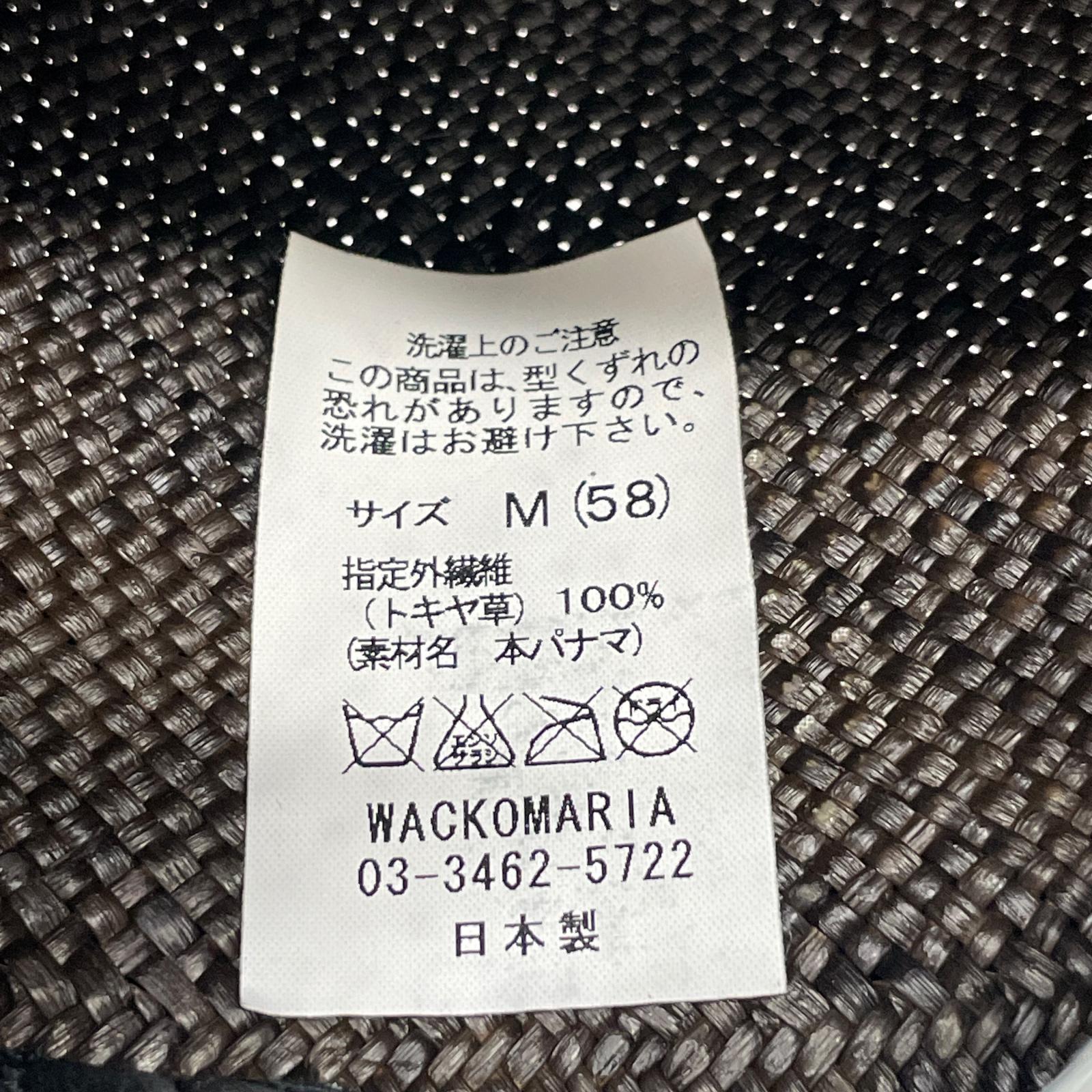 ハット WACKO MARIA×東京HATROCKERS ドットリボン パナマハット M（58㎝） ブラウン