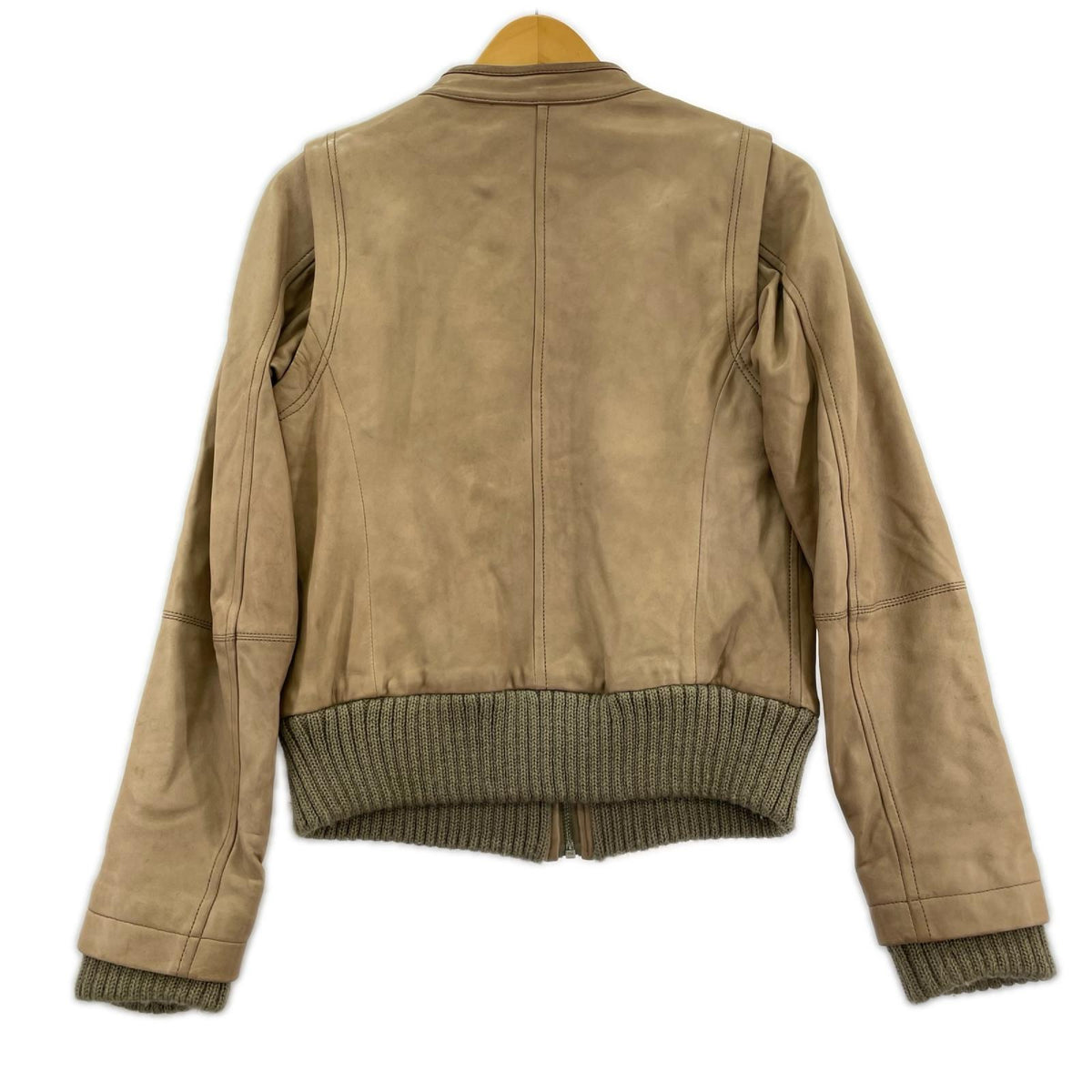 レザージャケット Leather Multi Pocket Jacket BEG 38 ベージュ