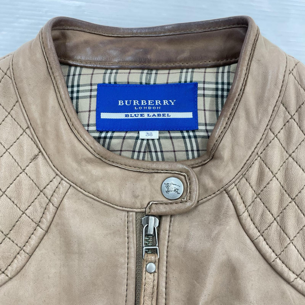 レザージャケット Leather Multi Pocket Jacket BEG 38 ベージュ