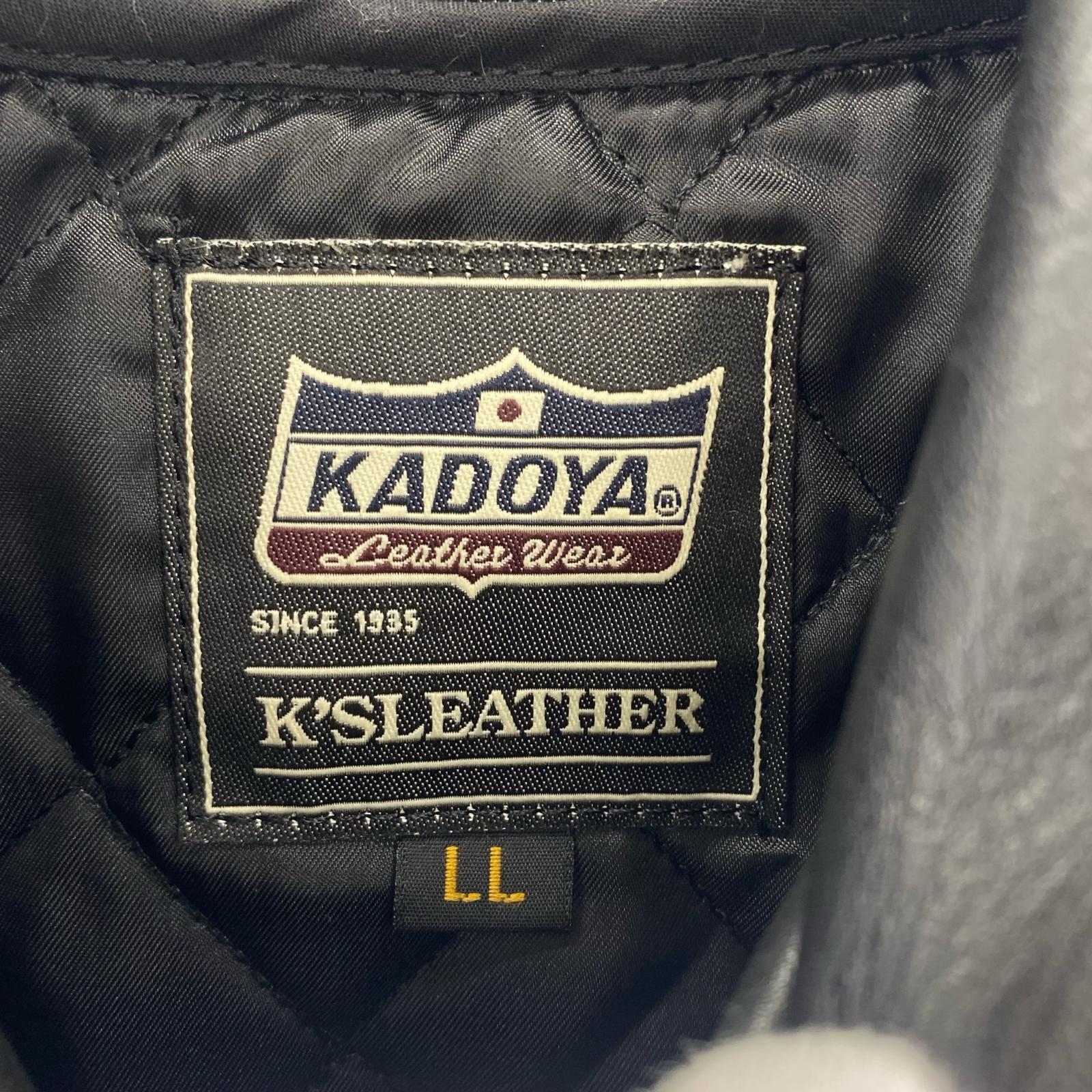レザージャケット KADOYA シングルライダース 黒 (LL) LL ブラック
