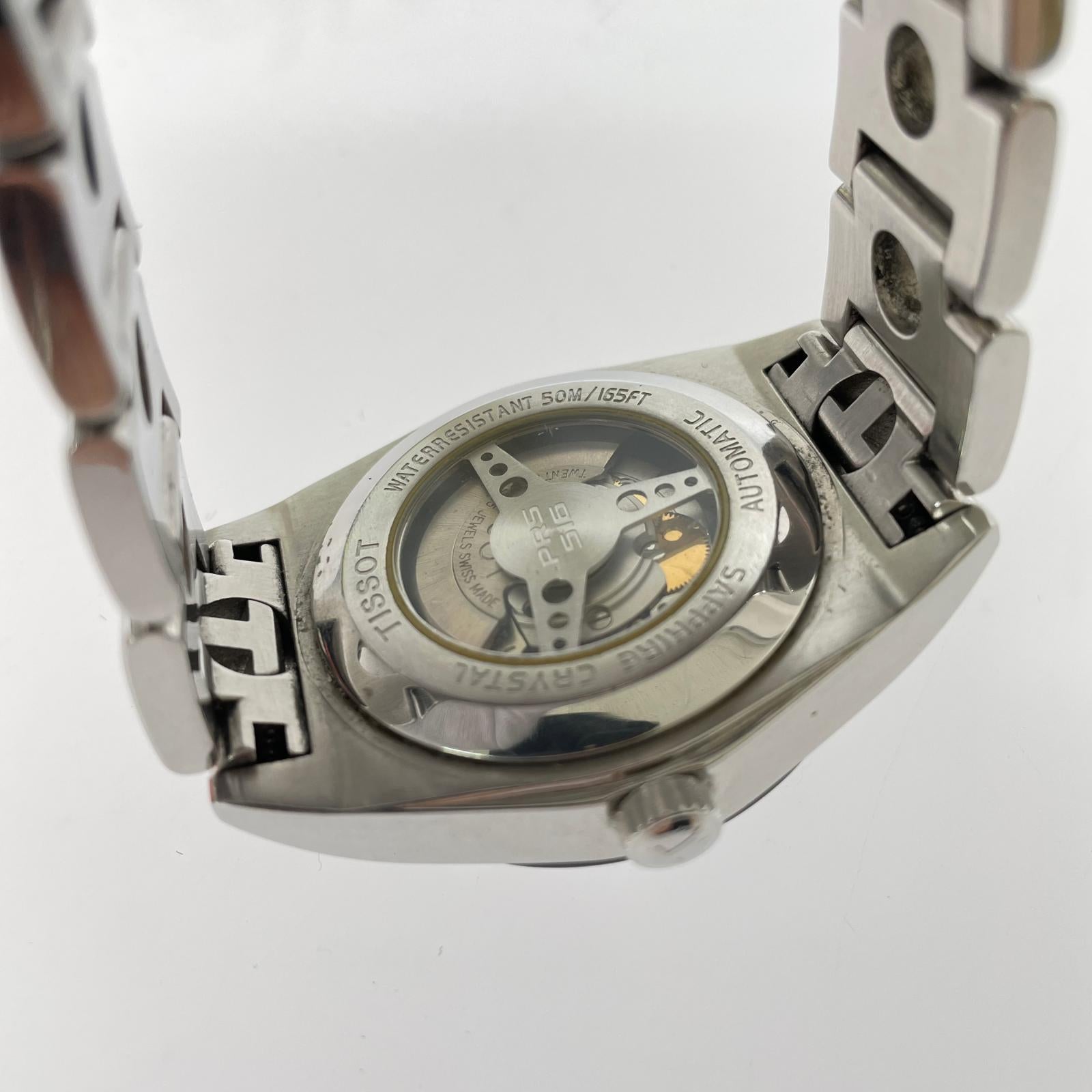 腕時計 TISSOT PRS516 デイデイト 裏スケ 自動巻 ネイビー