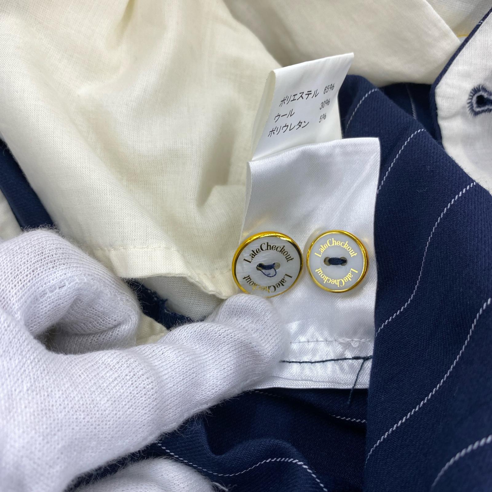 ショートパンツ Late Checkout ピンストライプショーツ M ネイビー M