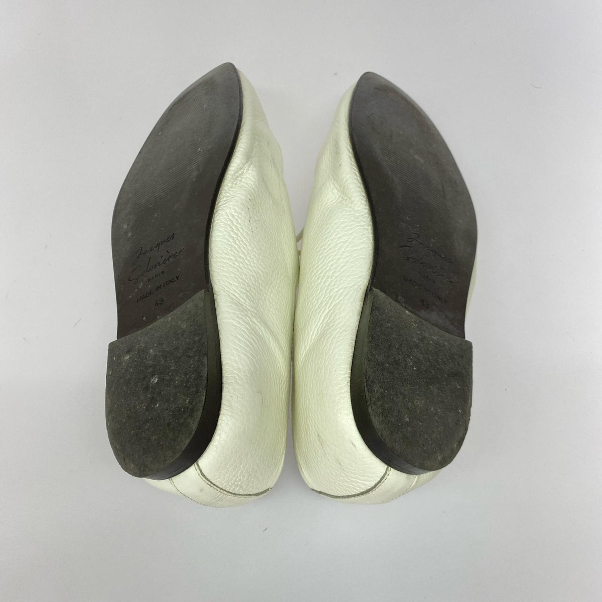 シューズ Jacques Soloviere GRAINED CALF WHITE MATTHIEU マチュー フラットシューズ 43 ホワイト