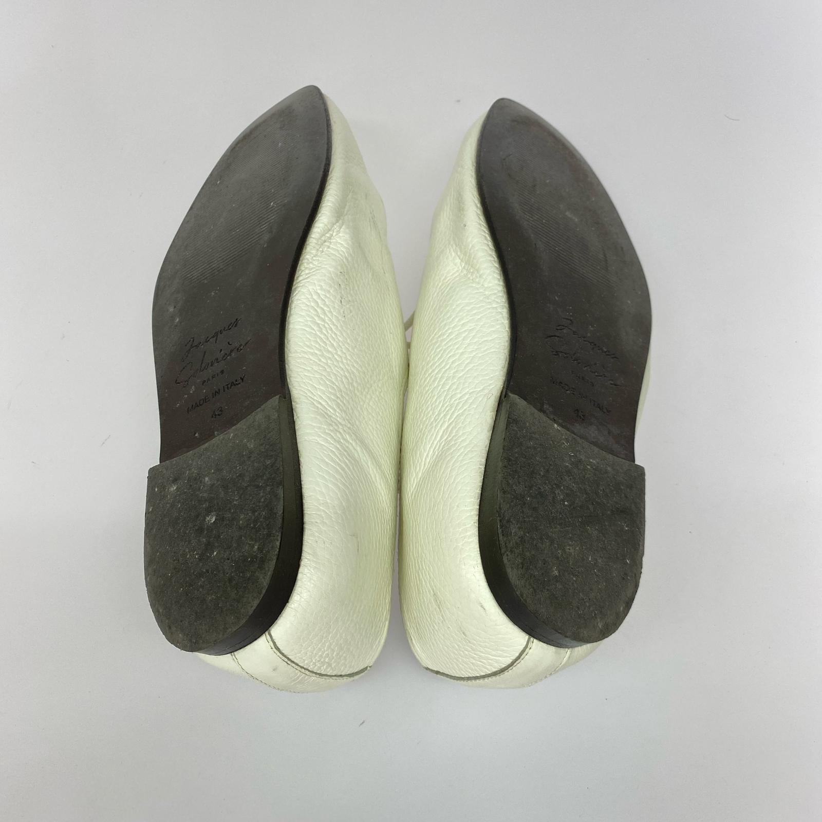シューズ Jacques Soloviere GRAINED CALF WHITE MATTHIEU マチュー フラットシューズ 43 ホワイト