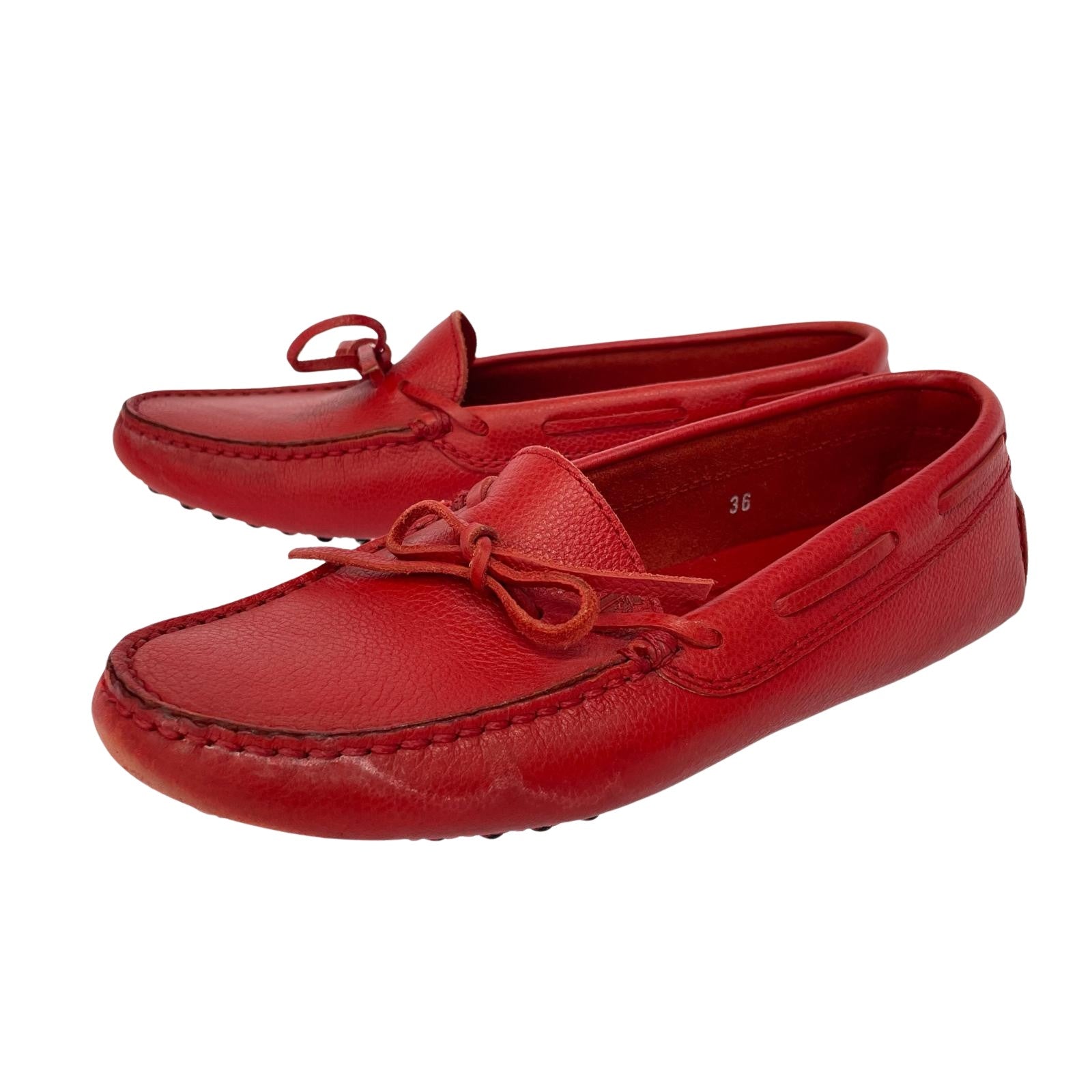 シューズ TODS FERRARI ドライビングシューズ 36 レッド
