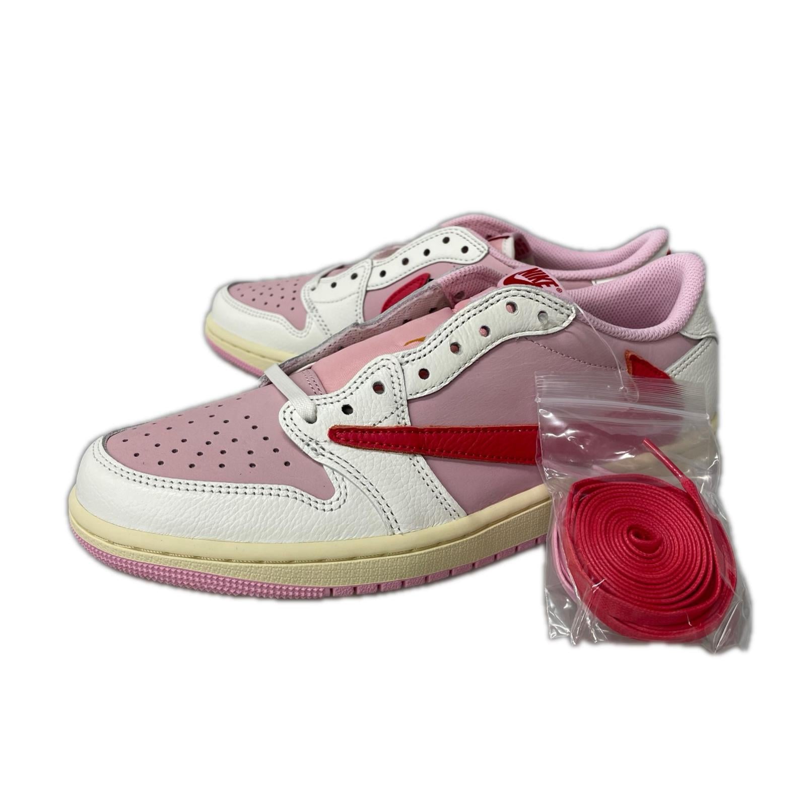 スニーカー AIR JORDAN 1 LOW TRAVIS SCOTT 26.0cm 26cm (US8 UK7 1/2 EU42) ピンク