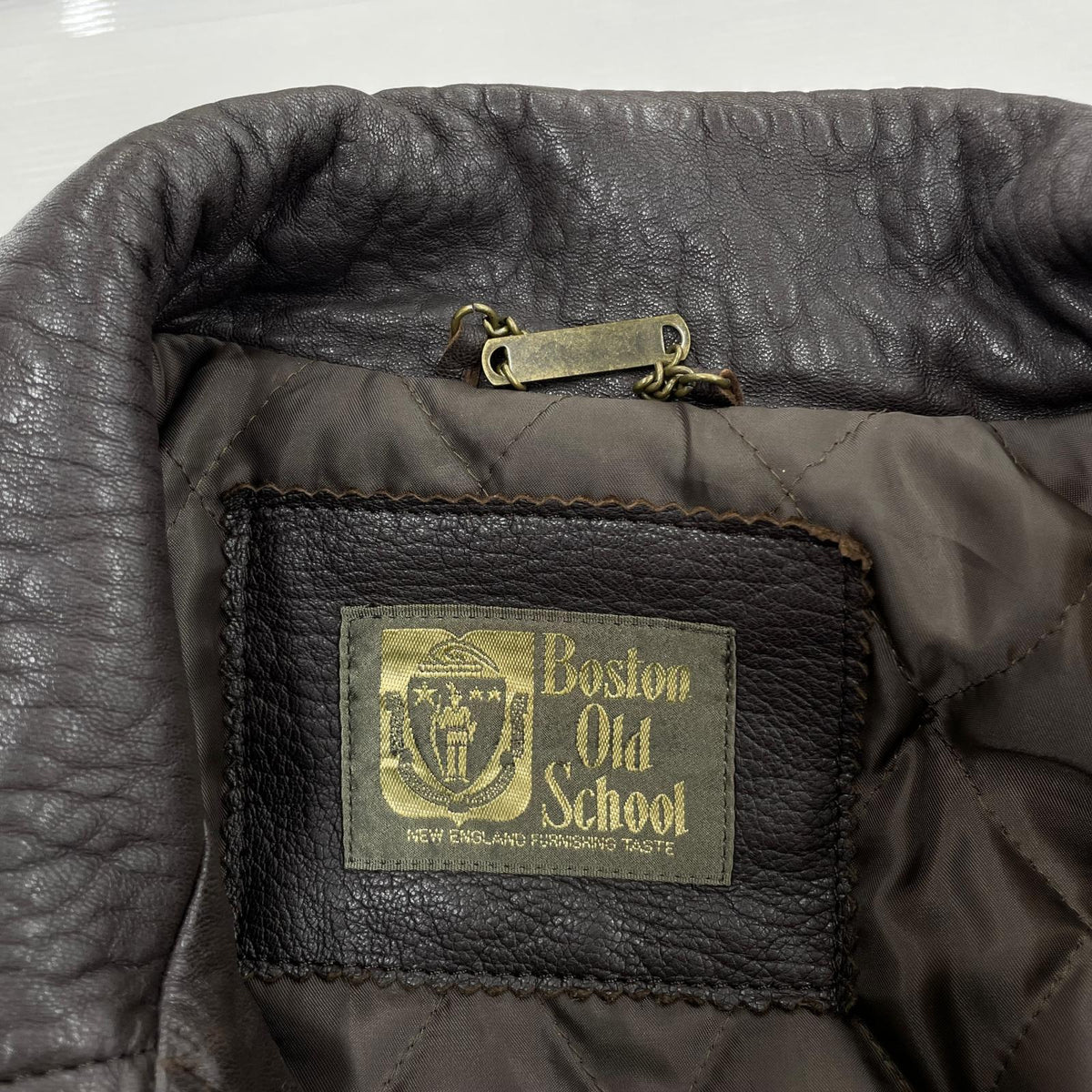 レザージャケット BOSTON OLD SCHOOL 羊革ﾌﾞﾙｿﾞﾝ 茶 M ブラウン