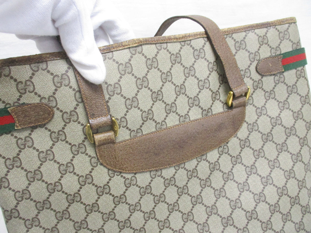 GUCCI オールドグッチ シェリーライン GG柄 トートバッグ