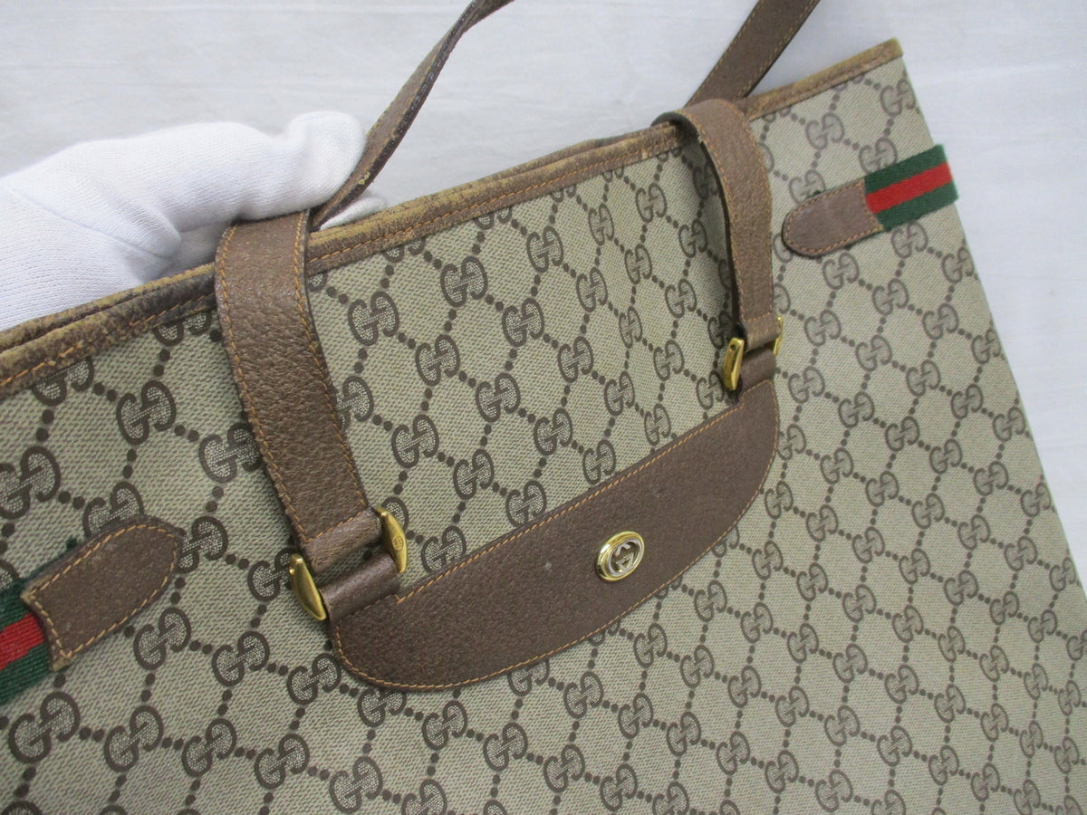 GUCCI オールドグッチ シェリーライン GG柄 トートバッグ