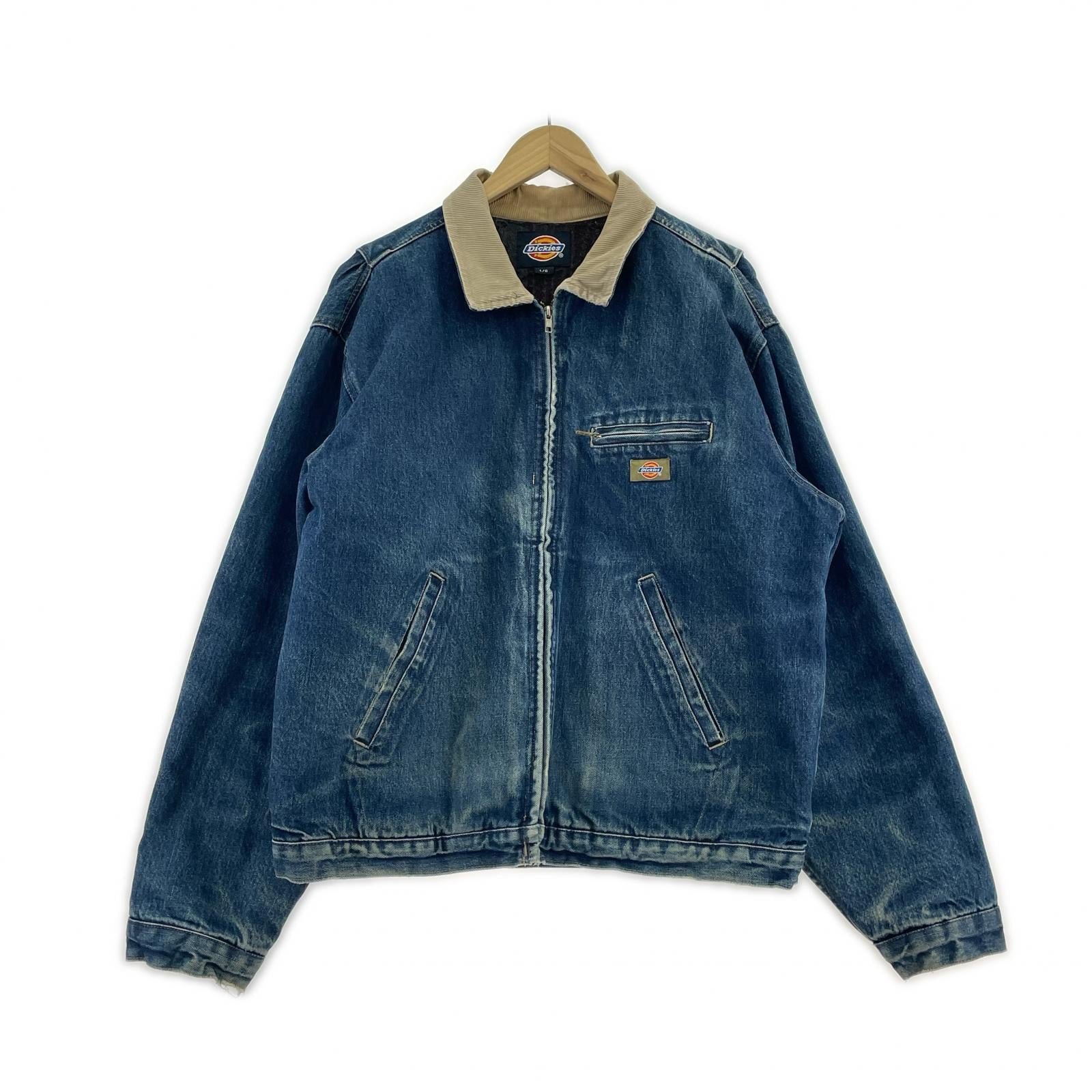 デニムジャケット 90s デトロイトジャケット ロゴワッペン L ネイビー