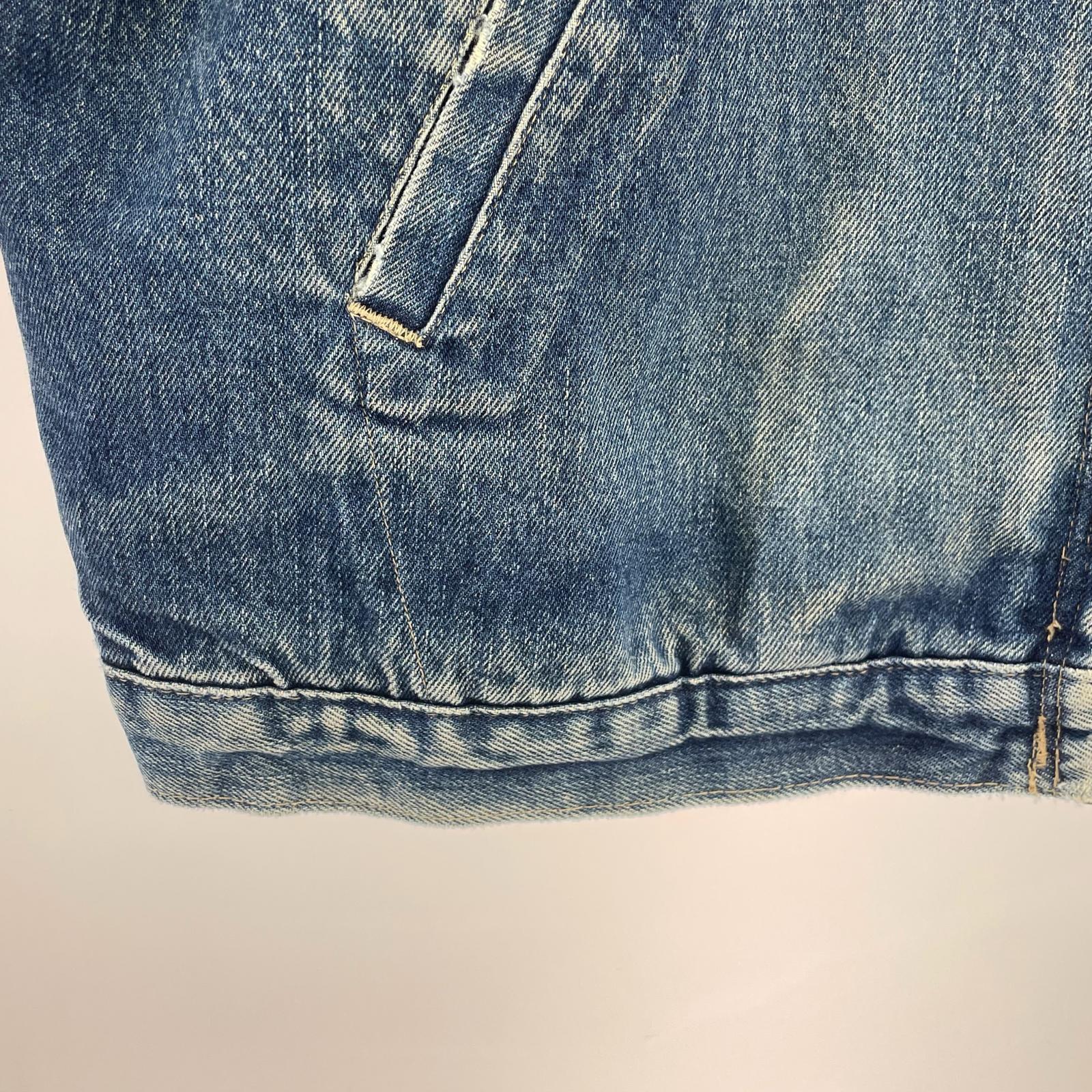デニムジャケット 90s デトロイトジャケット ロゴワッペン L ネイビー