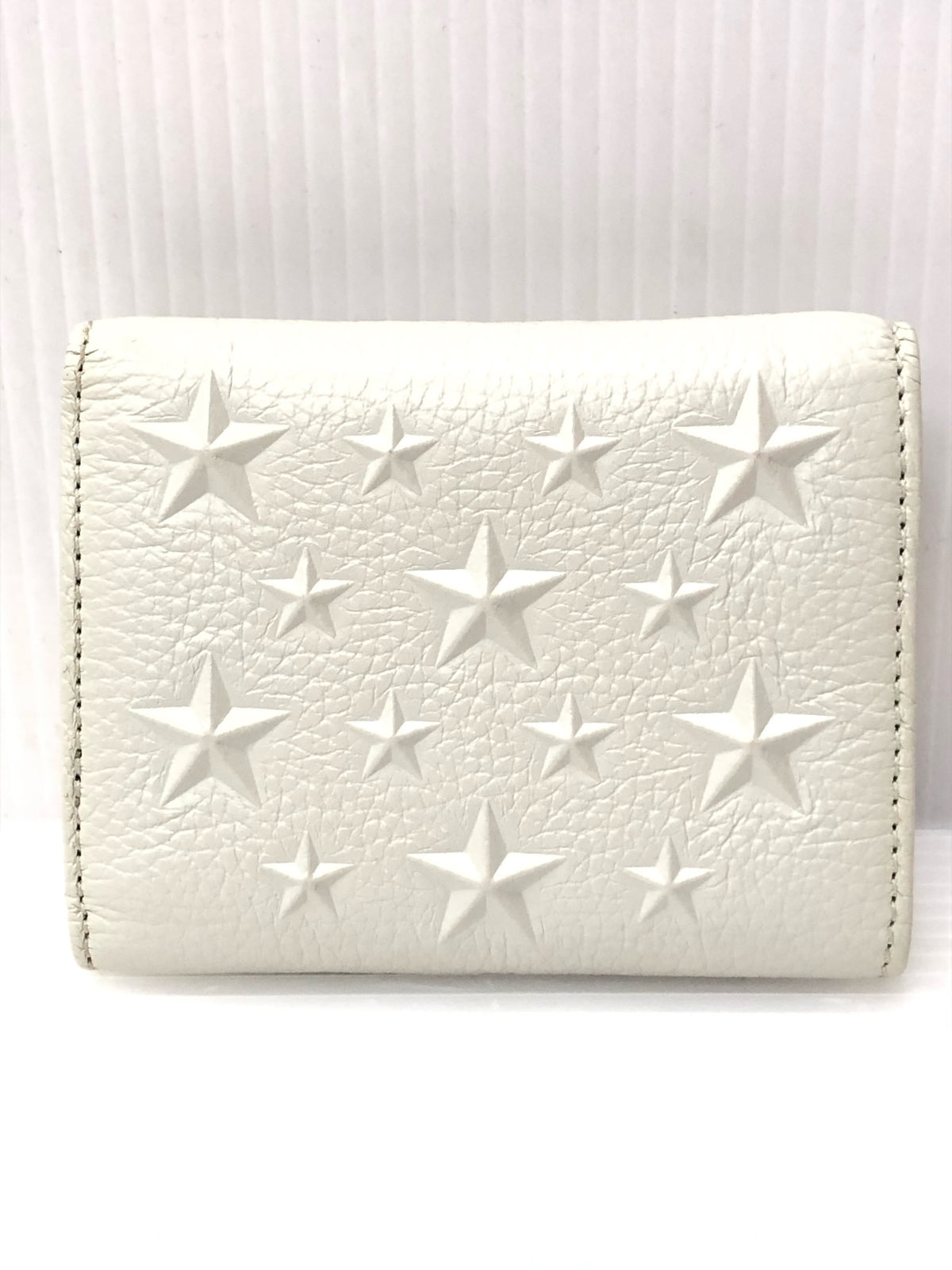 三つ折り財布 星型 スタッズ WHT