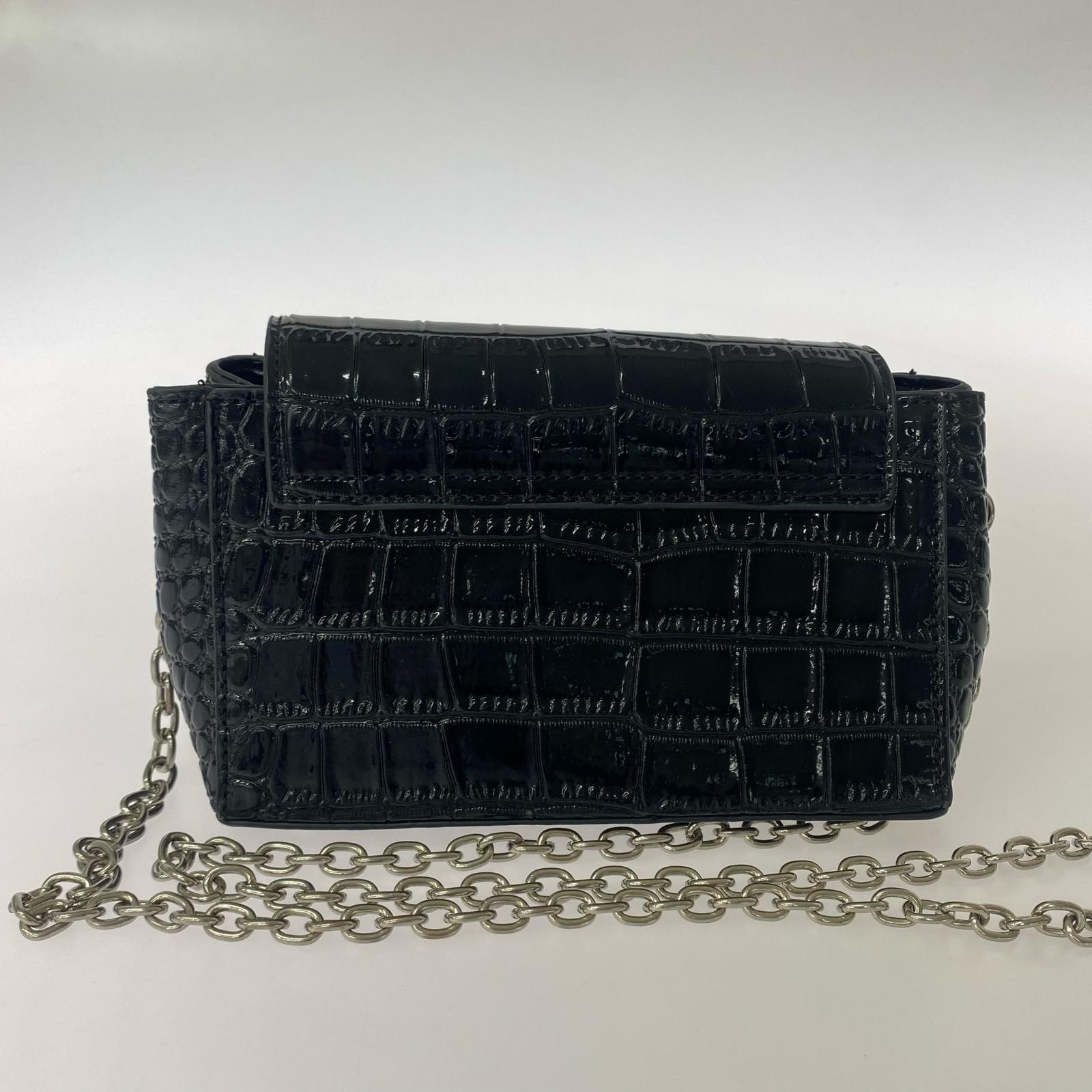 ショルダーバッグ L0098 レザー クロコダイル エンボス BLK ブラック