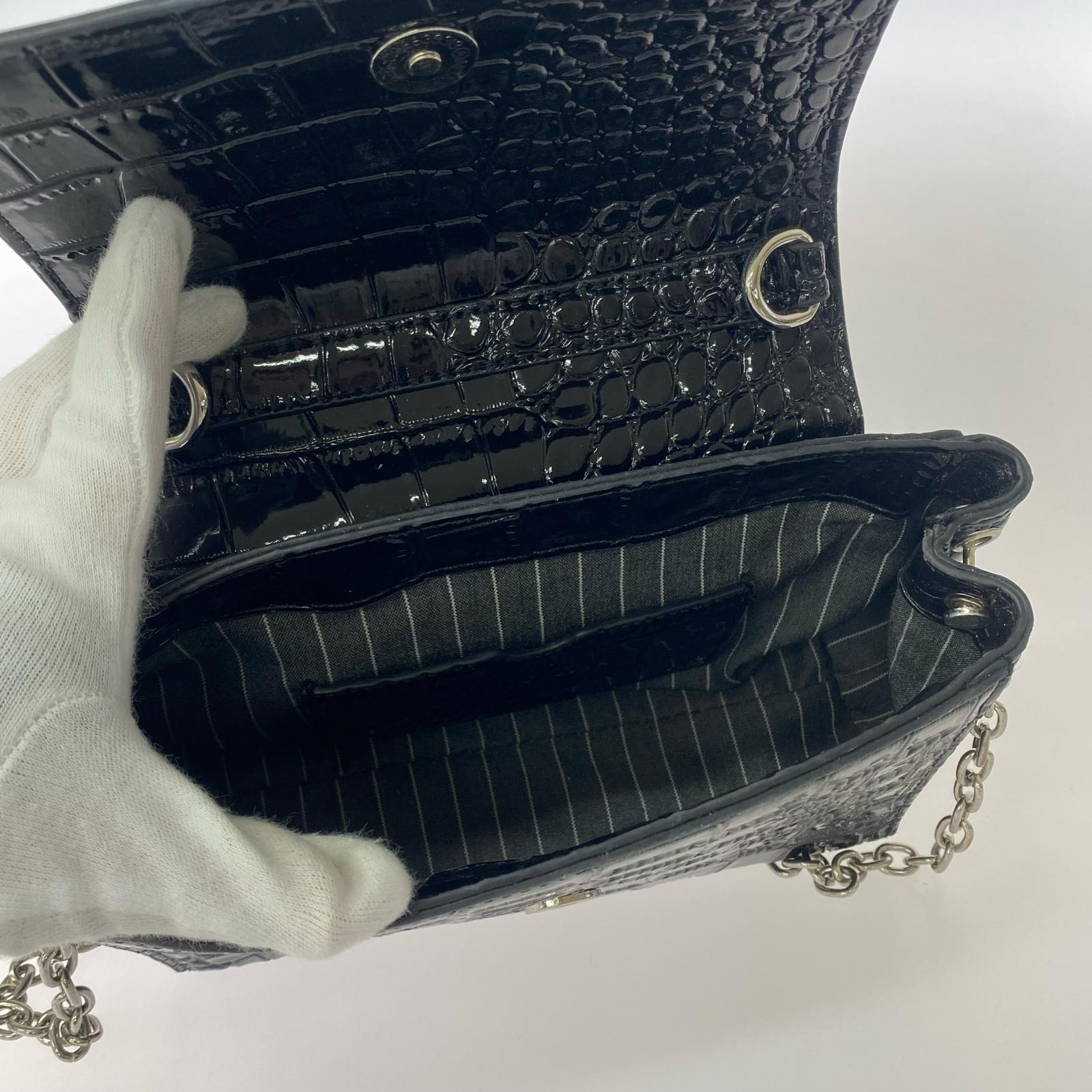 ショルダーバッグ L0098 レザー クロコダイル エンボス BLK ブラック