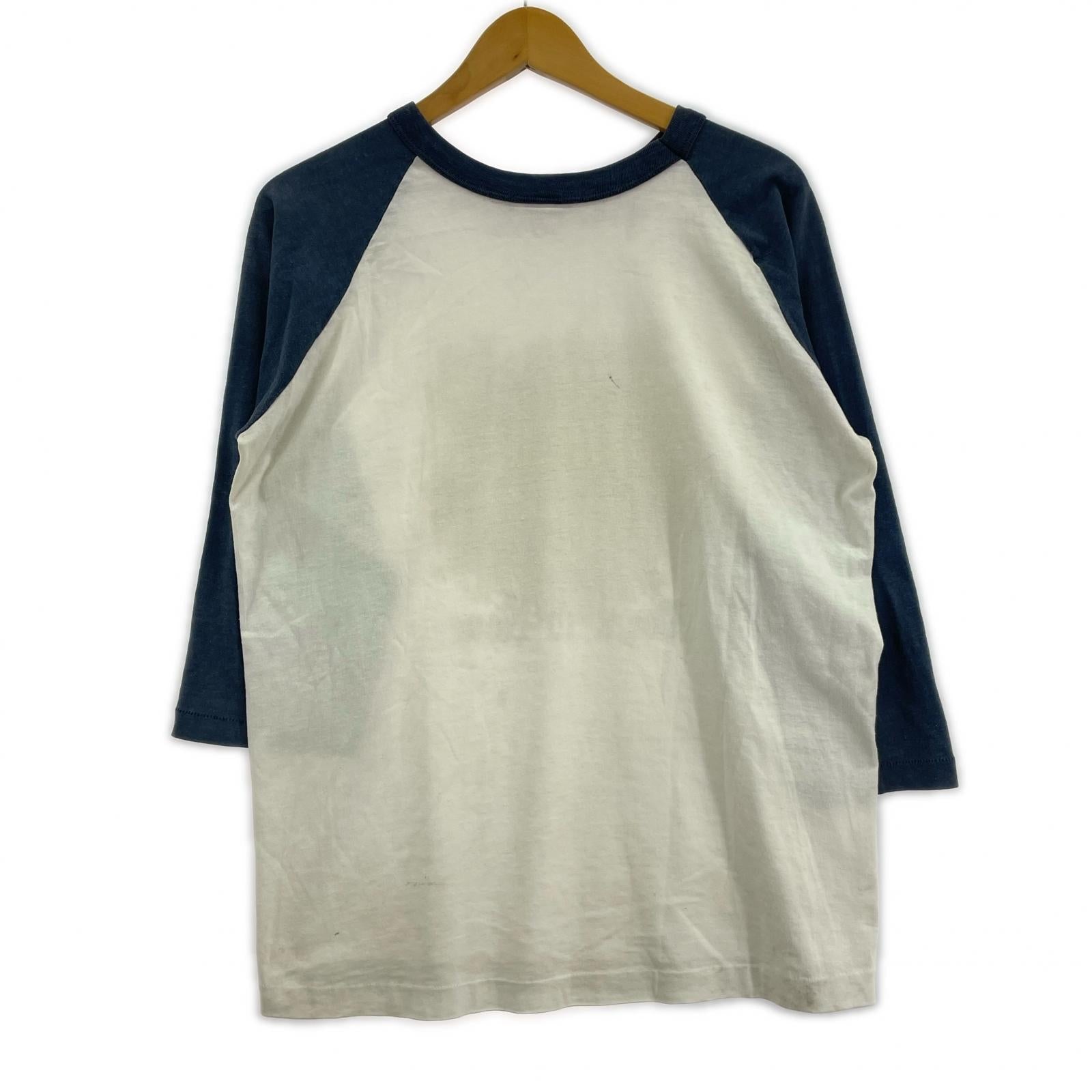 長袖Ｔシャツ 1974プリント転写 ロバート ウィリアムズ ホワイト/ネイビー