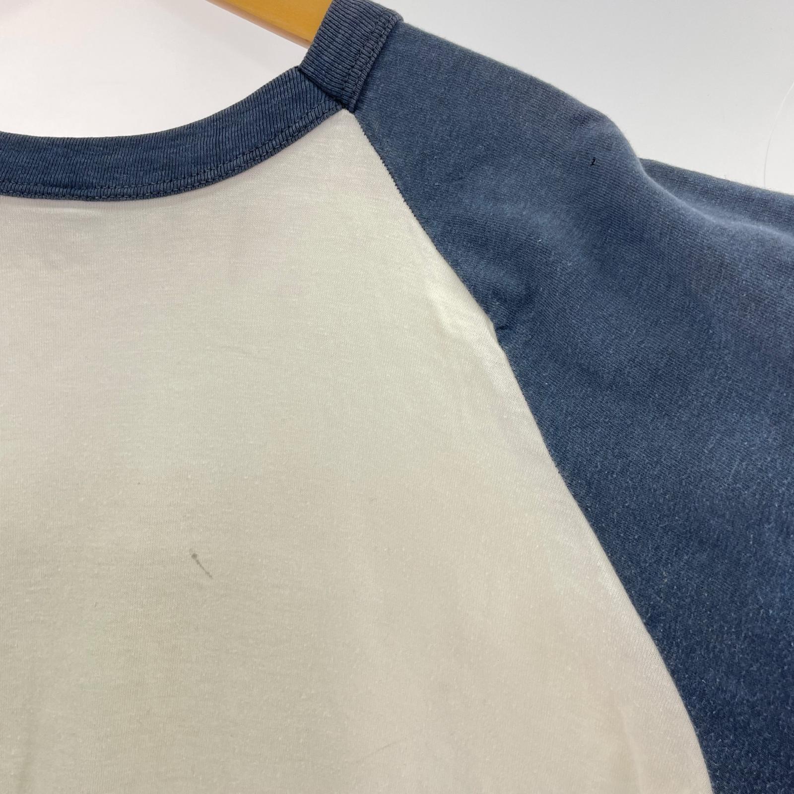 長袖Ｔシャツ 1974プリント転写 ロバート ウィリアムズ ホワイト/ネイビー