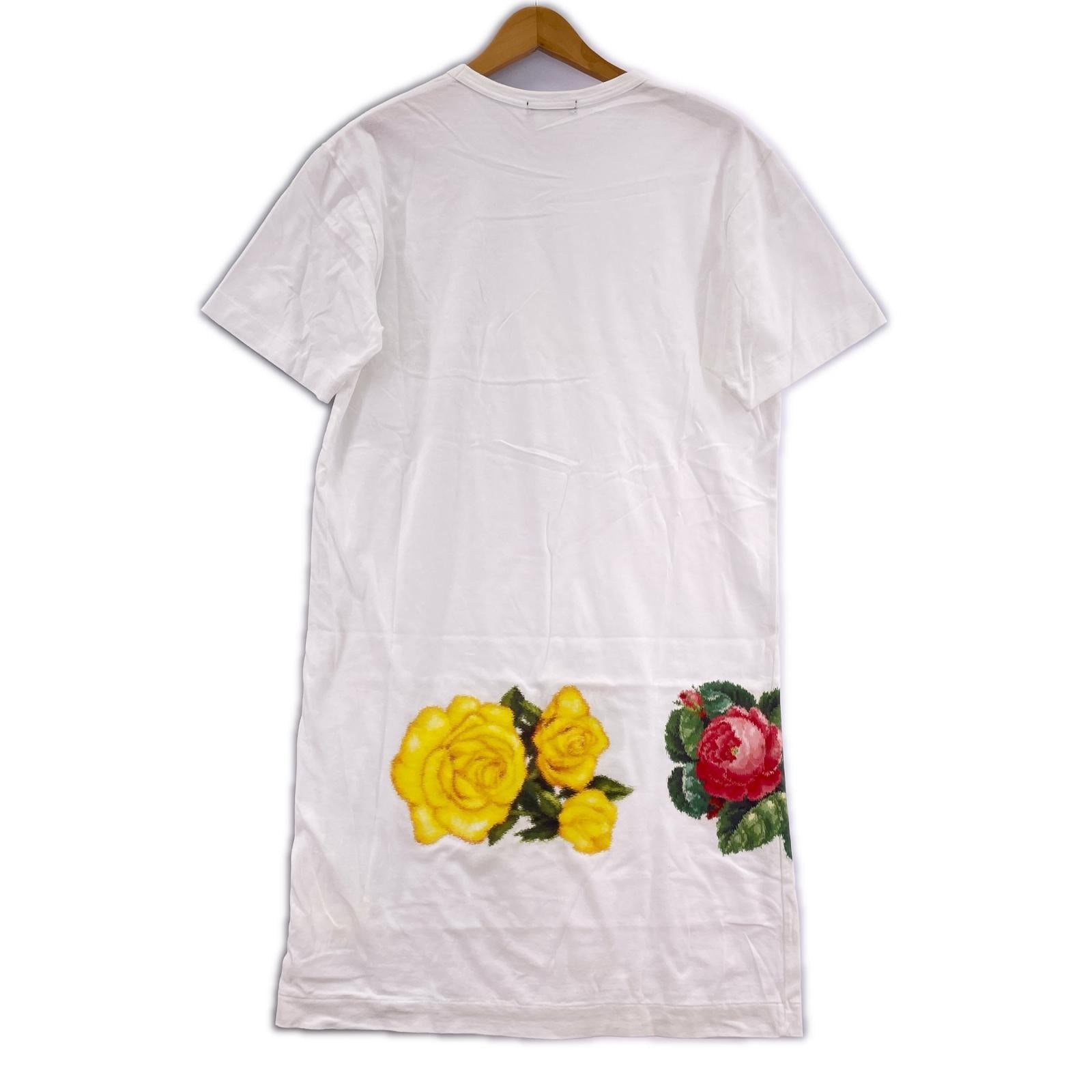 半袖Ｔシャツ HOMME PLUS 花 白2012 S S ホワイト