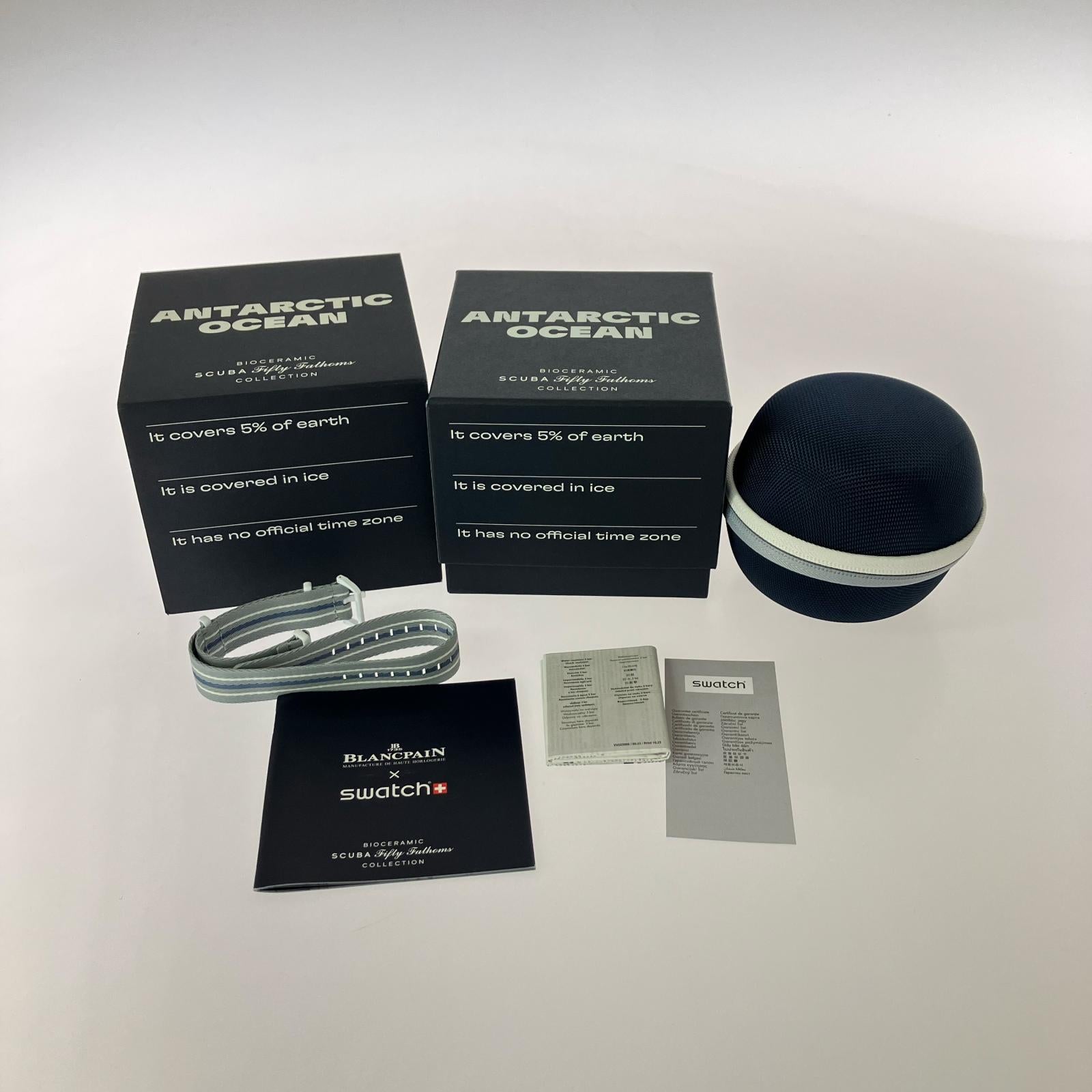 腕時計 ×BLANCPAIN ANTARCTIC OCEAN 灰白 ホワイト