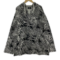 パーカー メキシカンパーカー 総柄 黒グレー (XL) ブラック