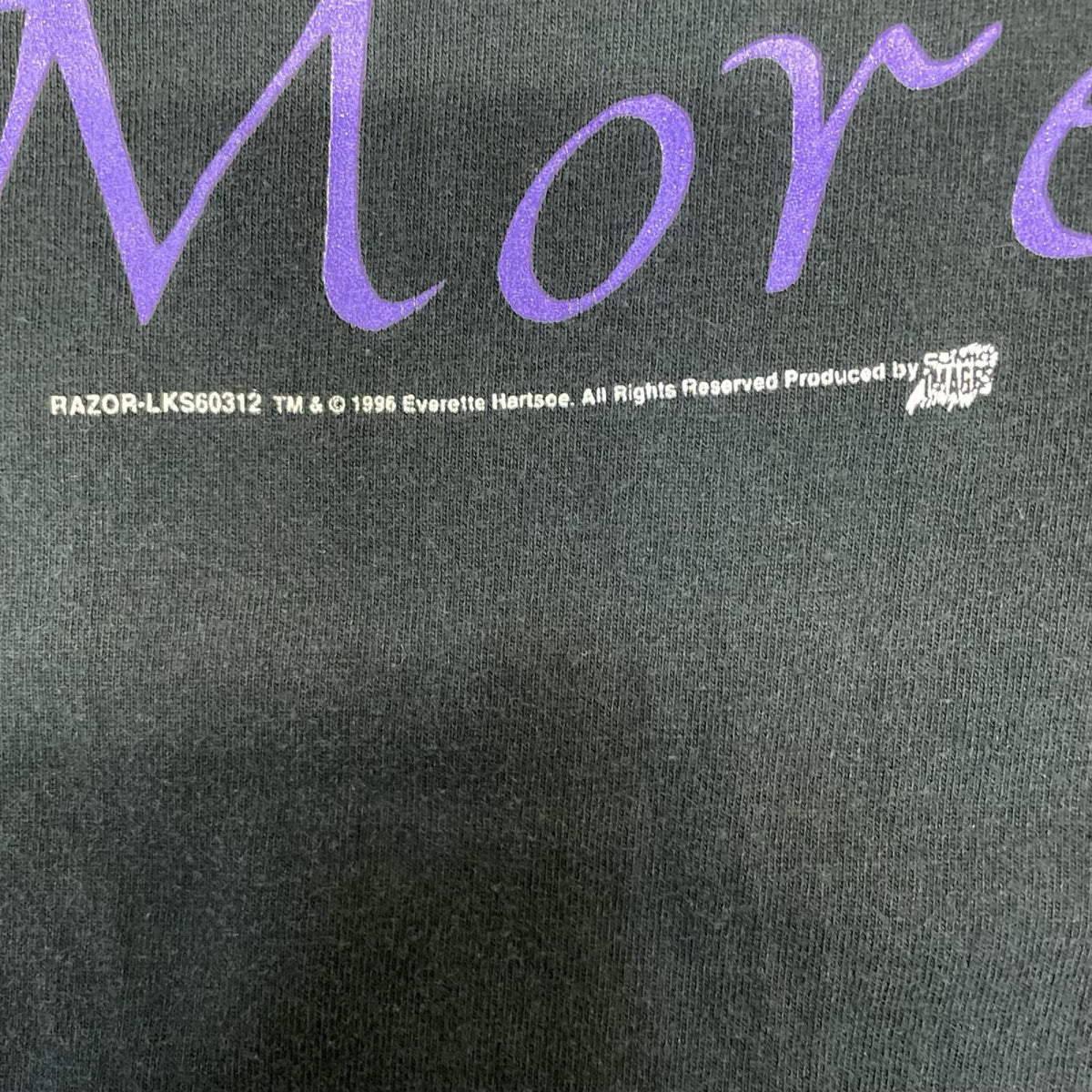 半袖Ｔシャツ 90s RAZER Cry No More アメコミTシャツ1996年 ﾌﾙｰﾂ2枚ﾀｸﾞ L ブラック