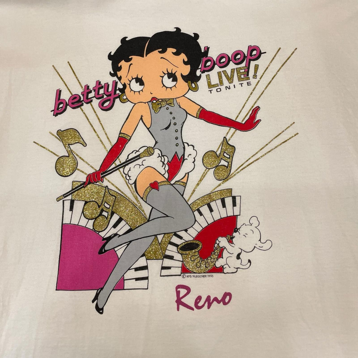 半袖Ｔシャツ 90s ベティー・ブープ ライブ　キャラクターTシャツ 1996年 DIAMOND DUSTﾀｸﾞ L ホワイト
