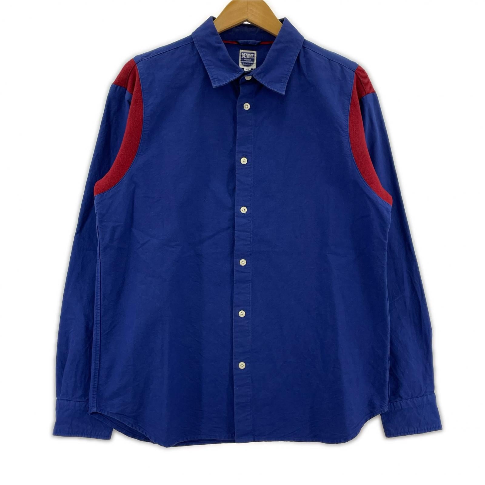 長袖シャツ L/S コットン ボーリングシャツ ブルー M ブルー