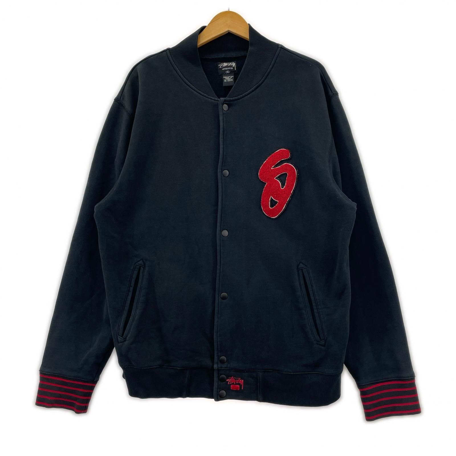ジャケット スウェットスタジャン (XL) 赤黒 ブラック