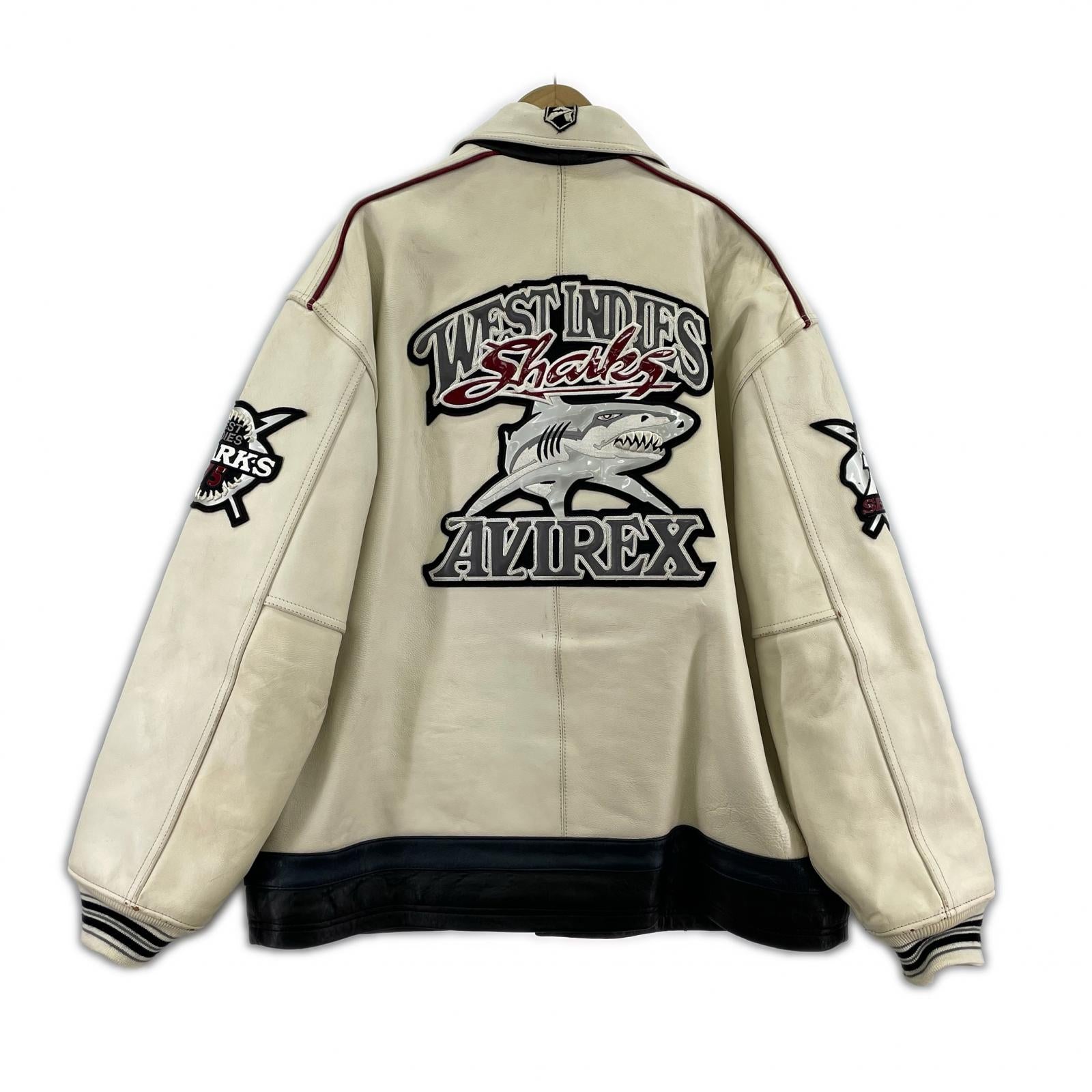 ジャケット WEST INDIES SHARKS レザージャケット 3XL ホワイト