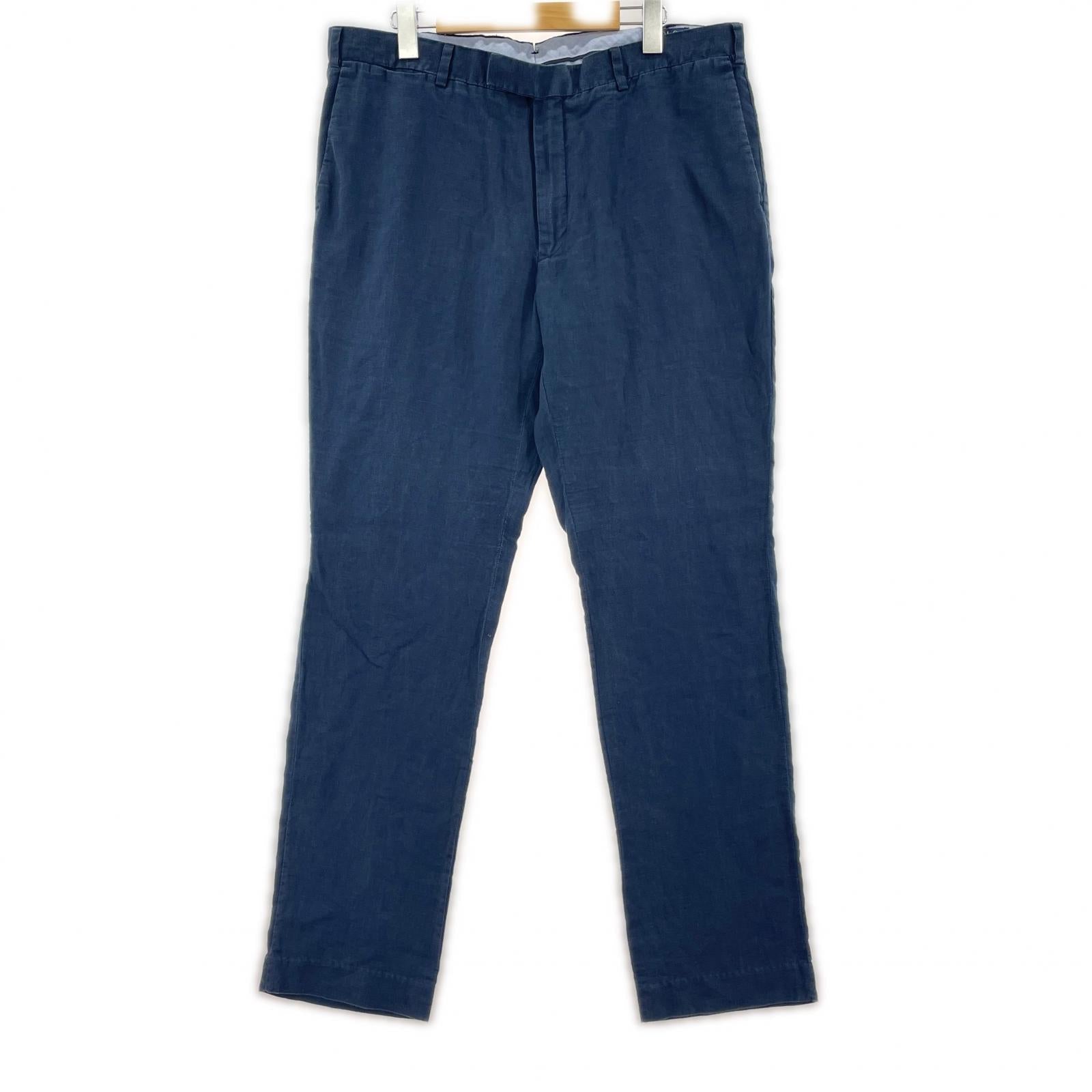 パンツ SLIM FIT リネン パンツ ネイビー ネイビー