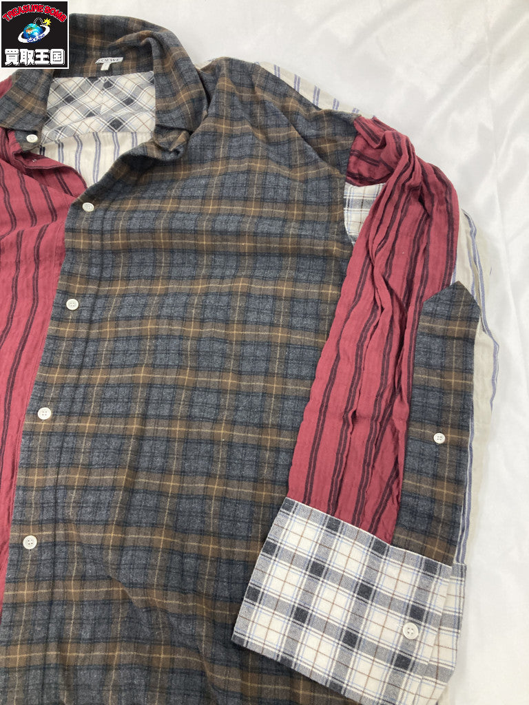 19AW アシンメトリー ロングシャツ