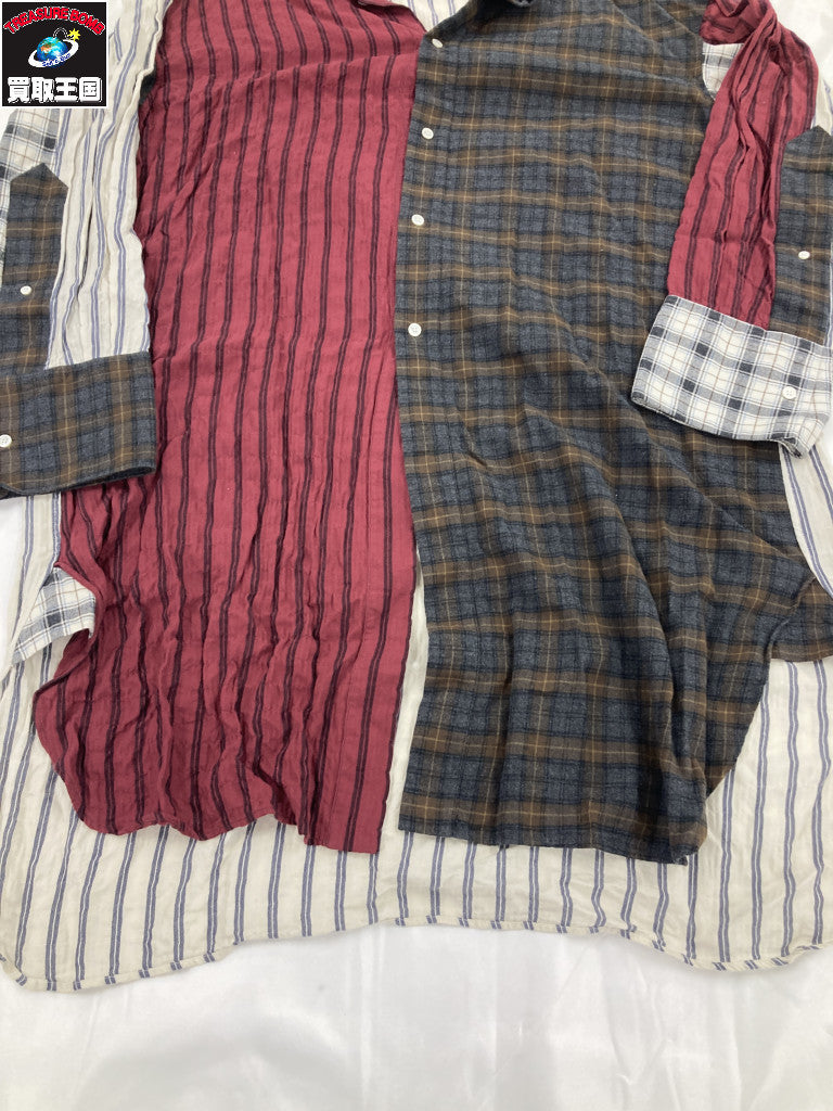 19AW アシンメトリー ロングシャツ