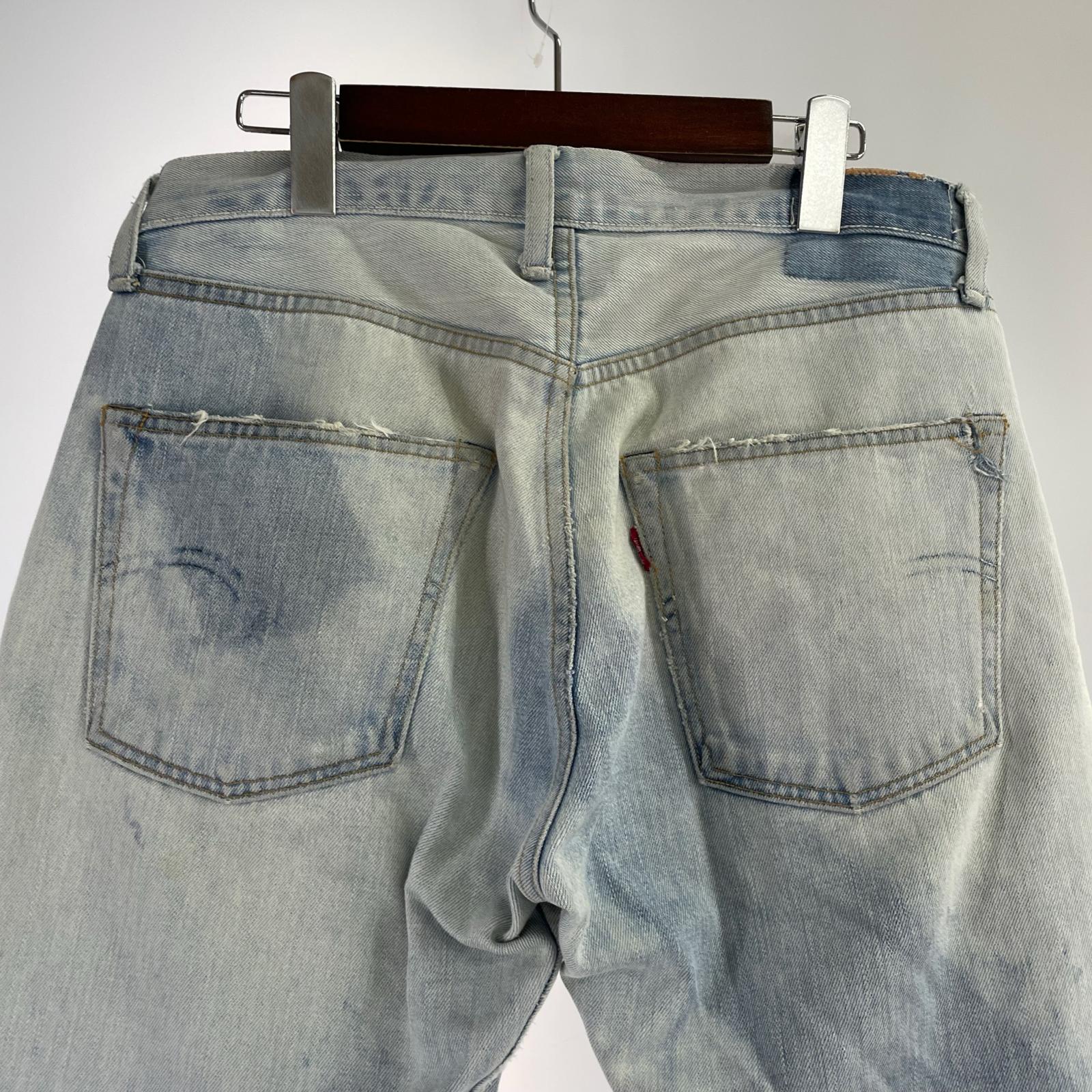 デニムパンツ 00s 55年復刻 赤耳 裾ジップ ブルー