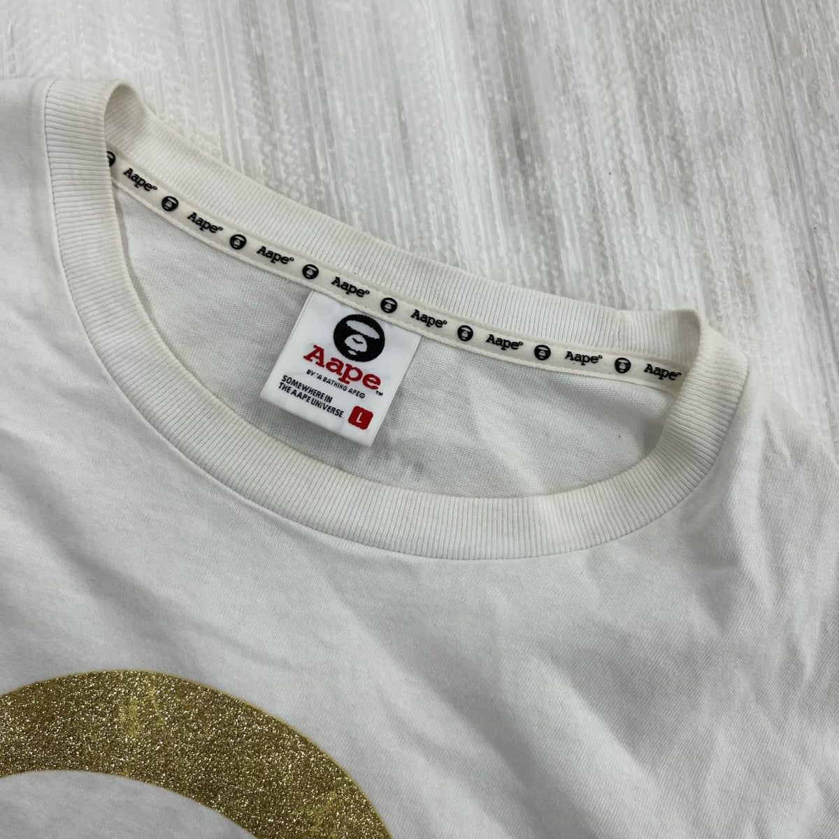 半袖Ｔシャツ Aape ﾛｺﾞﾌﾟﾘﾝﾄ 4ﾎﾜｲﾄ　（L） L ホワイト