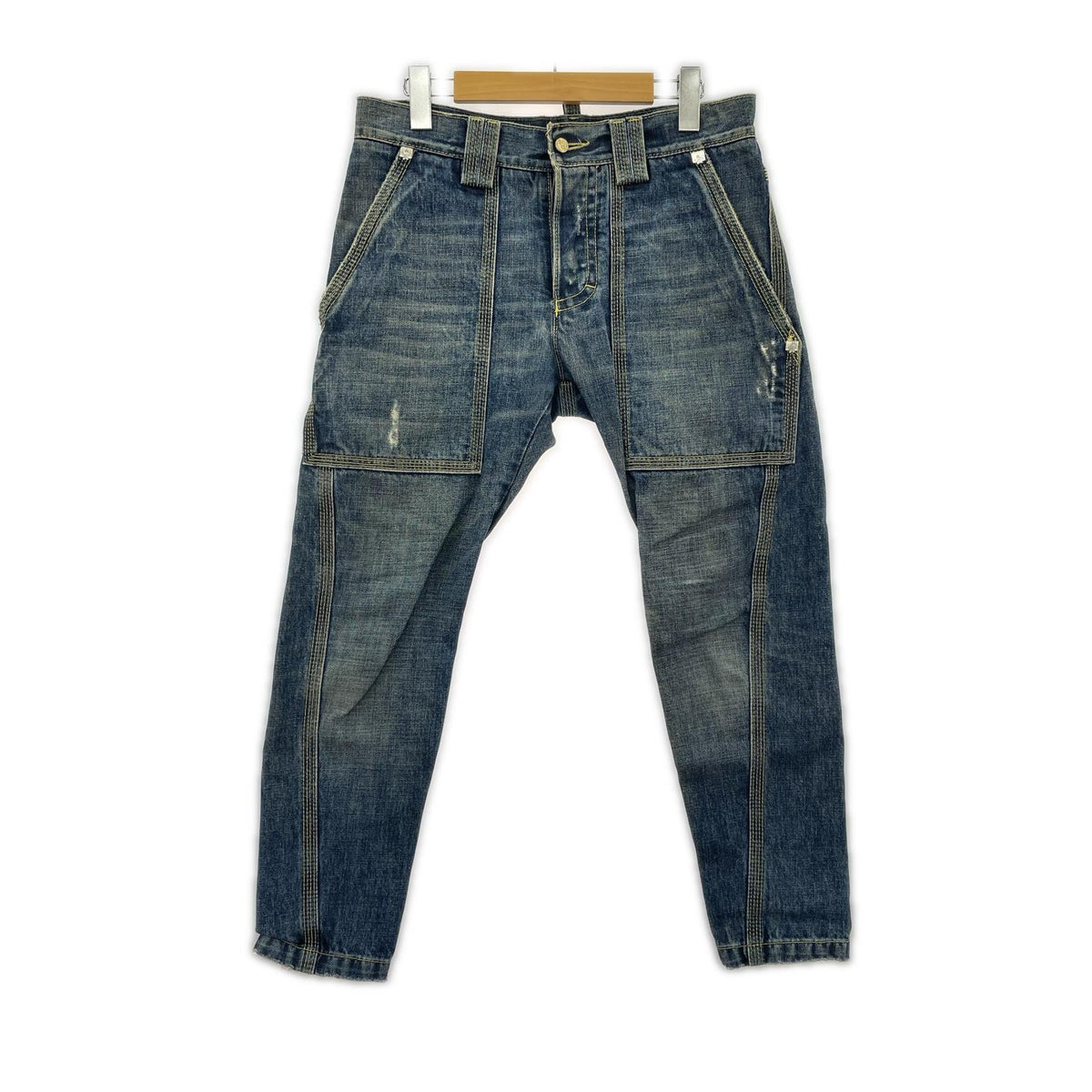 デニムパンツ ALOHA ｸﾛｯﾌﾟﾄﾞﾃﾞﾆﾑﾊﾟﾝﾂ (W32) 40 ブルー