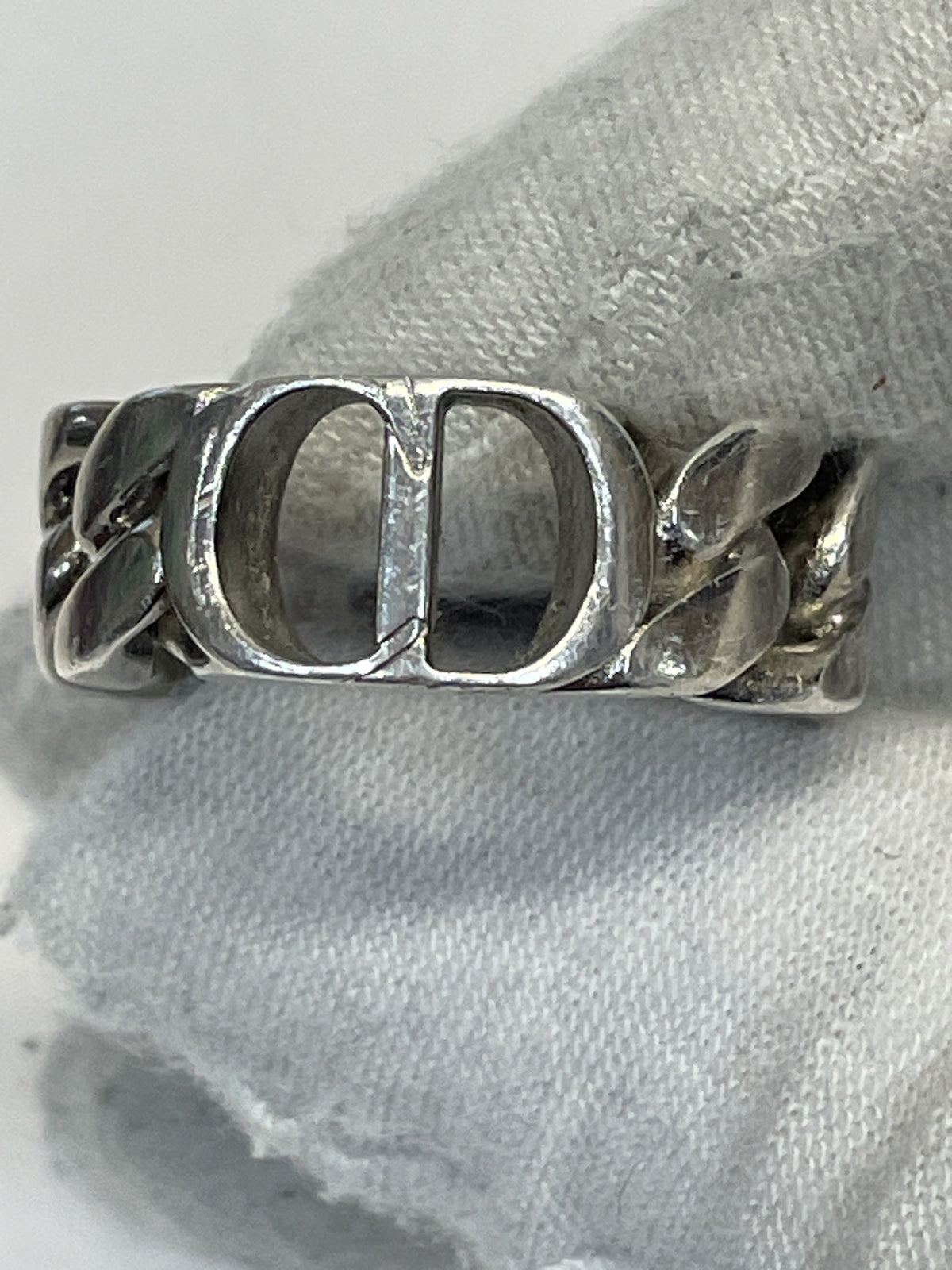 DIOR CD Icon チェーンリンクリング Sサイズ ＃18
