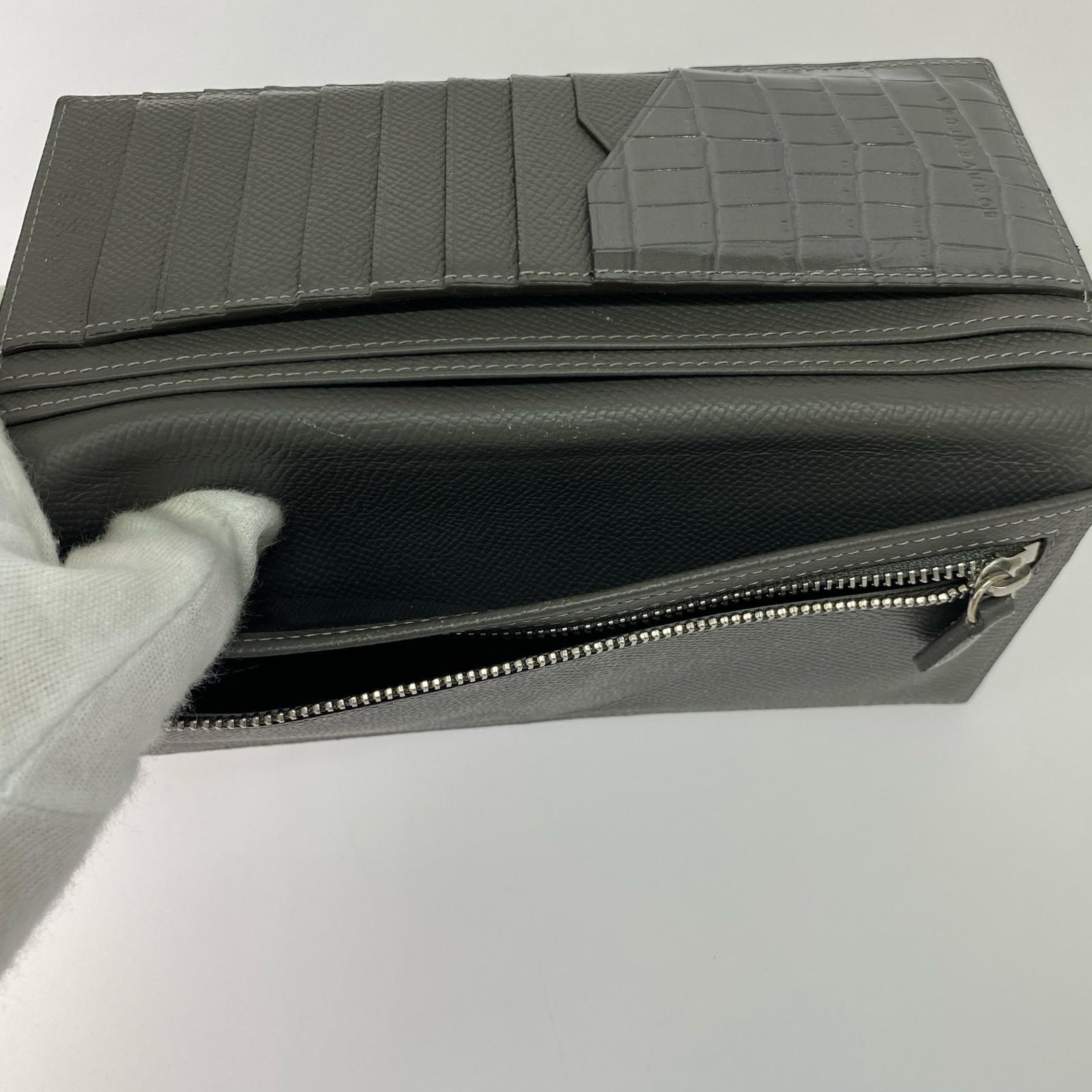 長財布 ラウンドウォレット グレー グレー