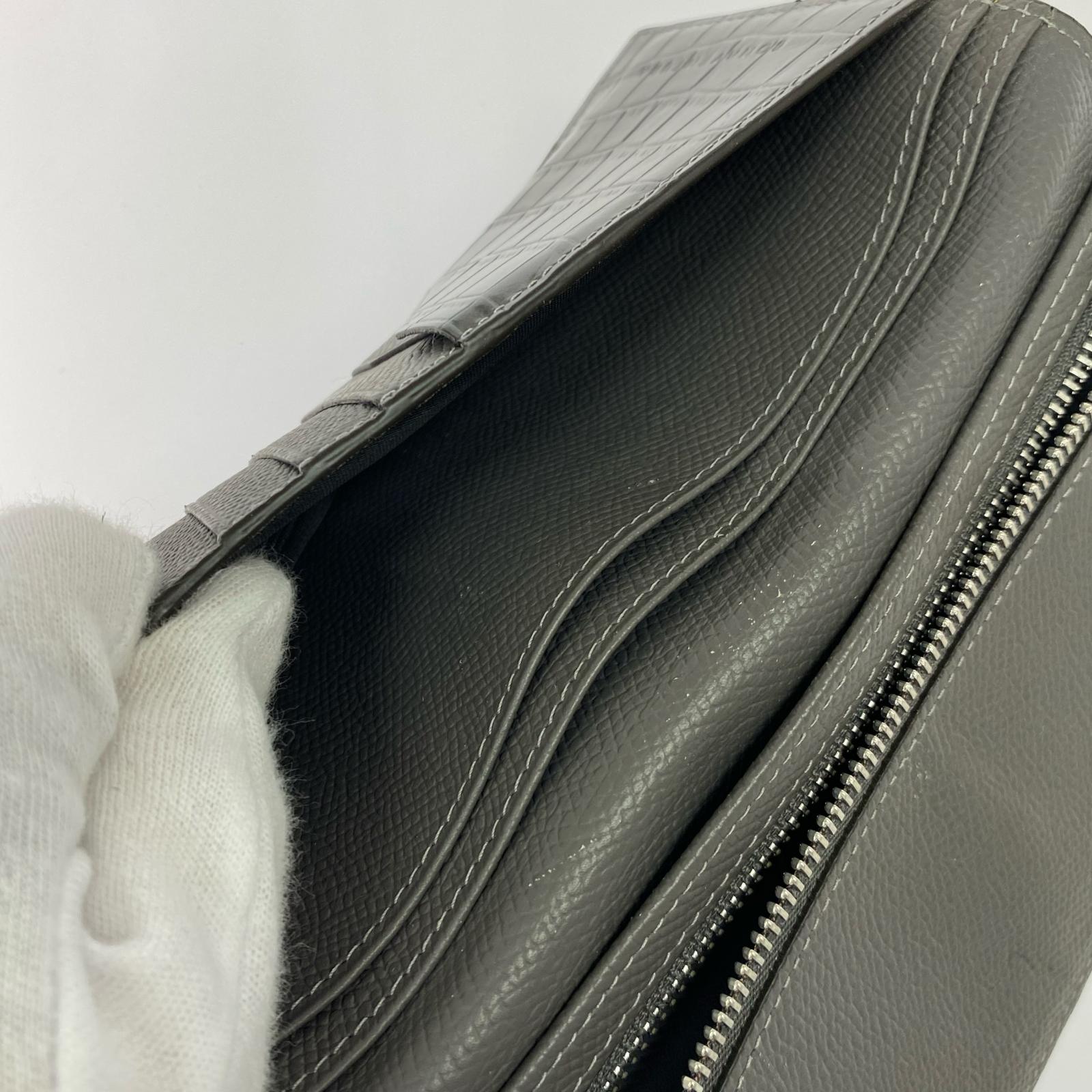 長財布 ラウンドウォレット グレー グレー