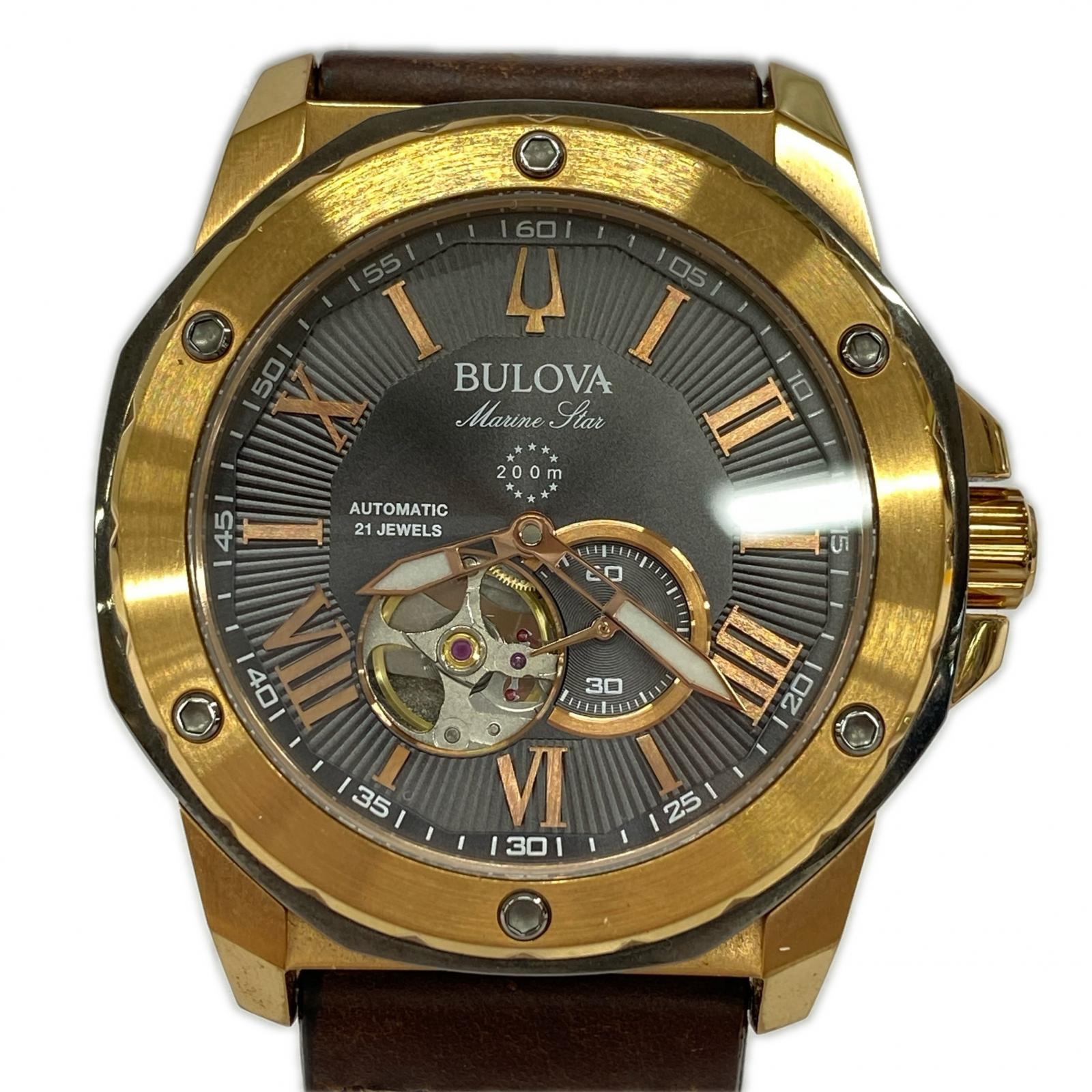 腕時計 BULOVA マリンスター 自動巻き ブラウン