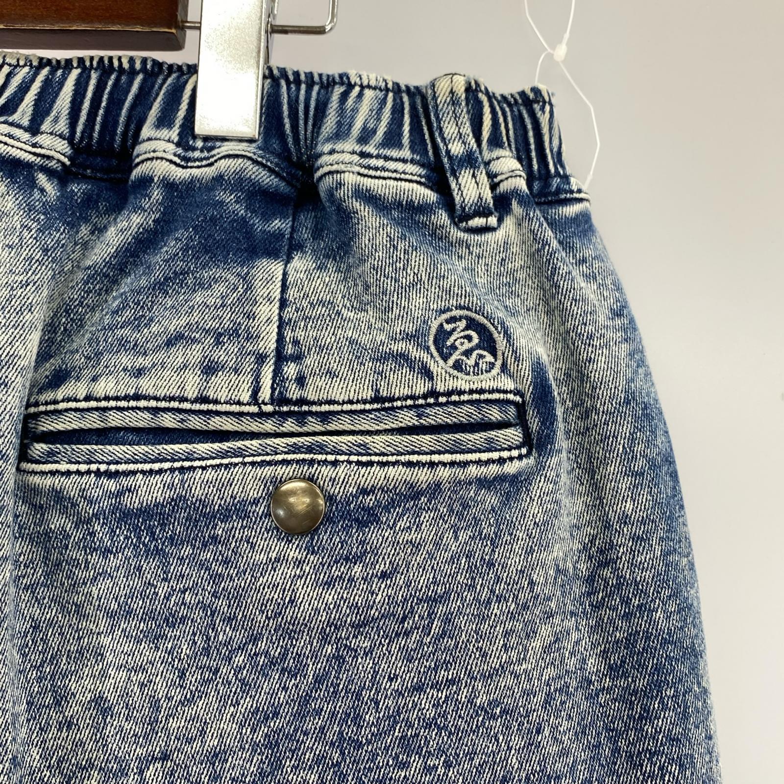 デニムパンツ ケミカルウォッシュ インディゴ (XL) ブルー