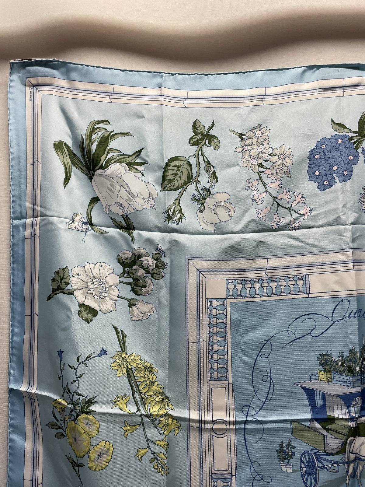 HERMES カレ90 Queu eux Fleur 花咲く海岸通り