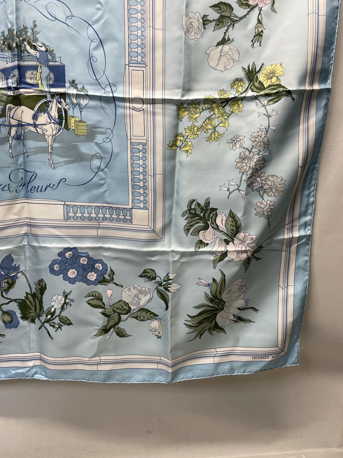 HERMES カレ90 Queu eux Fleur 花咲く海岸通り