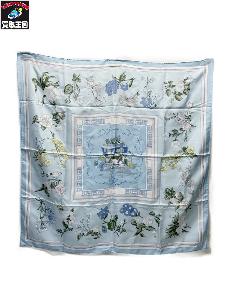 HERMES カレ90 Queu eux Fleur 花咲く海岸通り