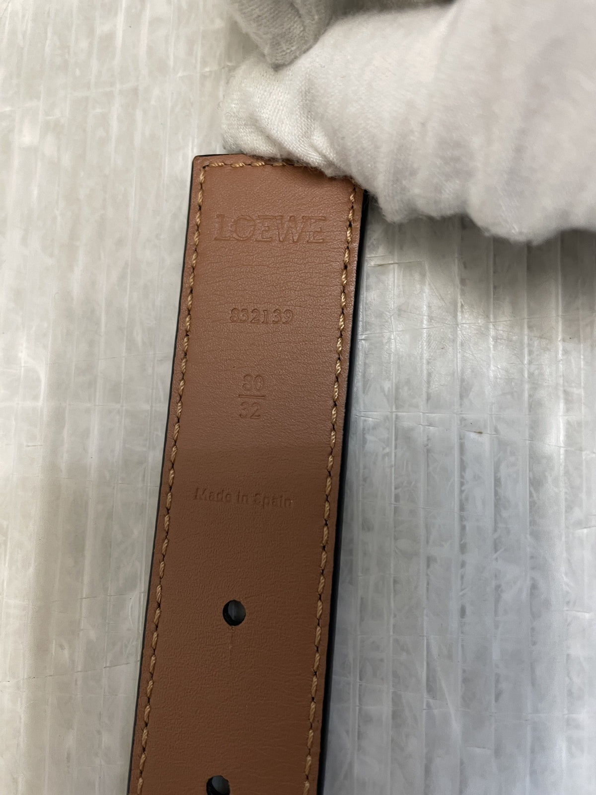 LOEWE アナグラムバックル レザーベルト 80/32