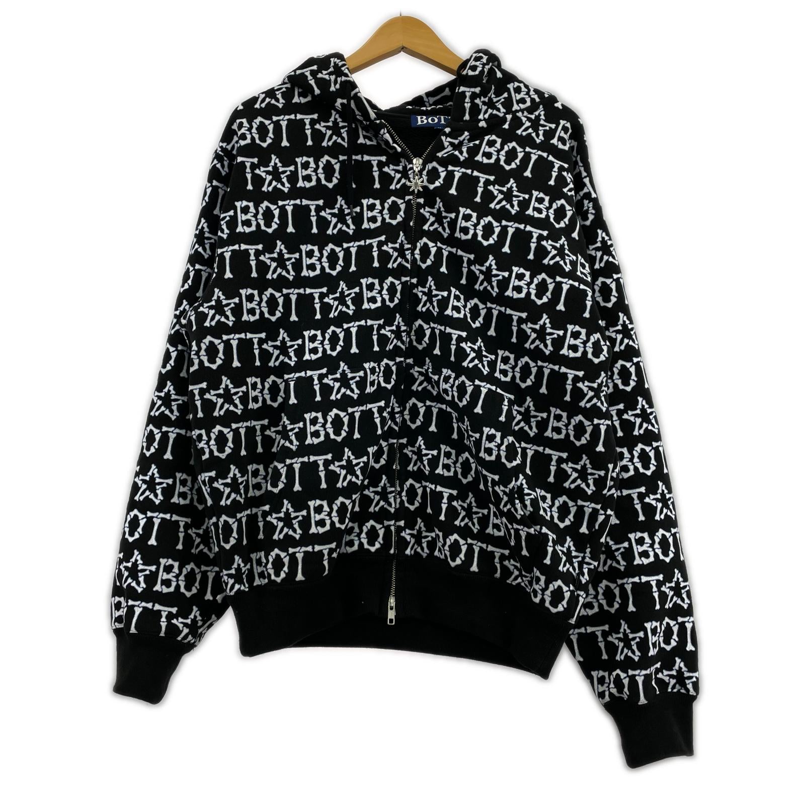 パーカー 23SS BONES DOUBLE ZIP HOODIE M M ブラック