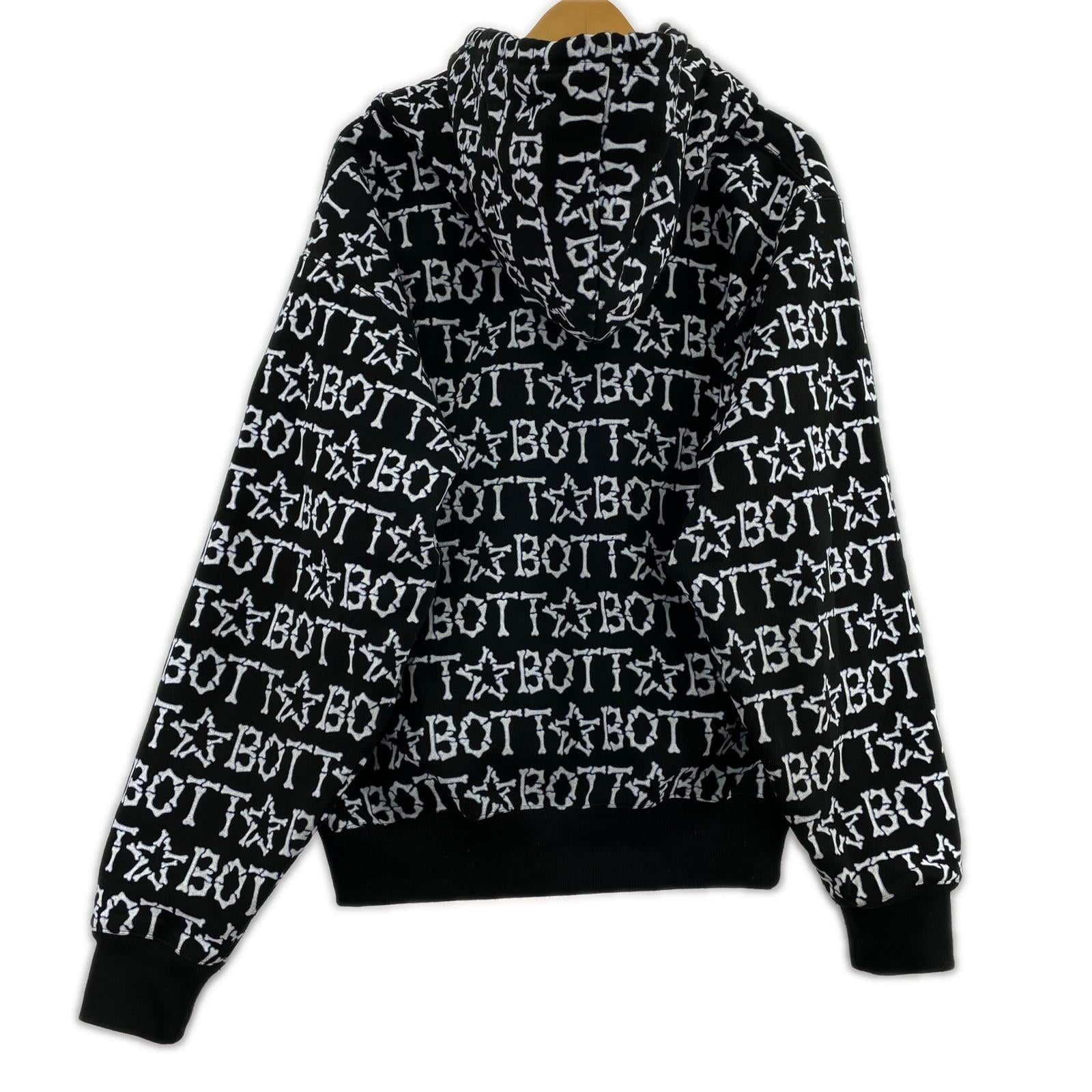 パーカー 23SS BONES DOUBLE ZIP HOODIE M M ブラック