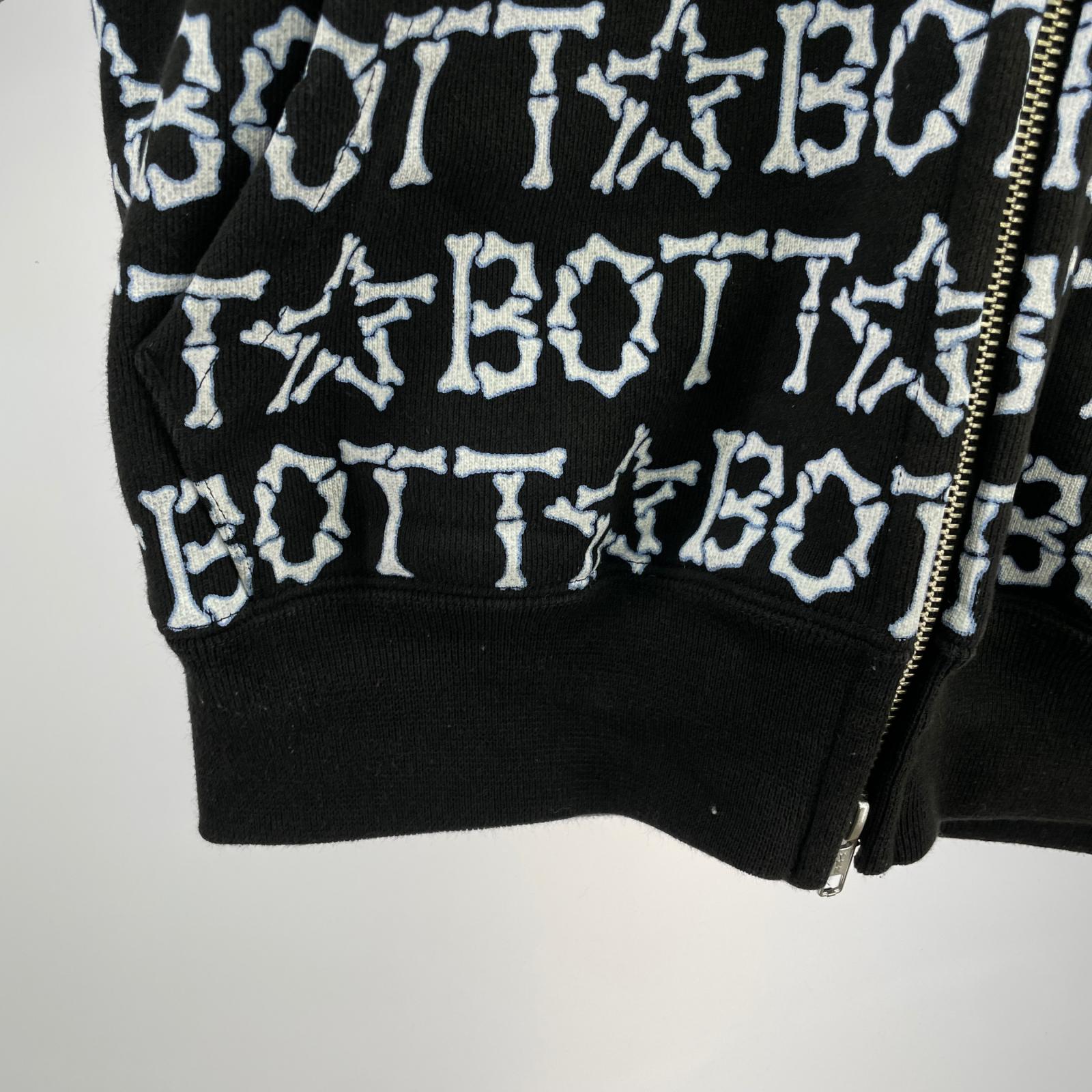 パーカー 23SS BONES DOUBLE ZIP HOODIE M M ブラック