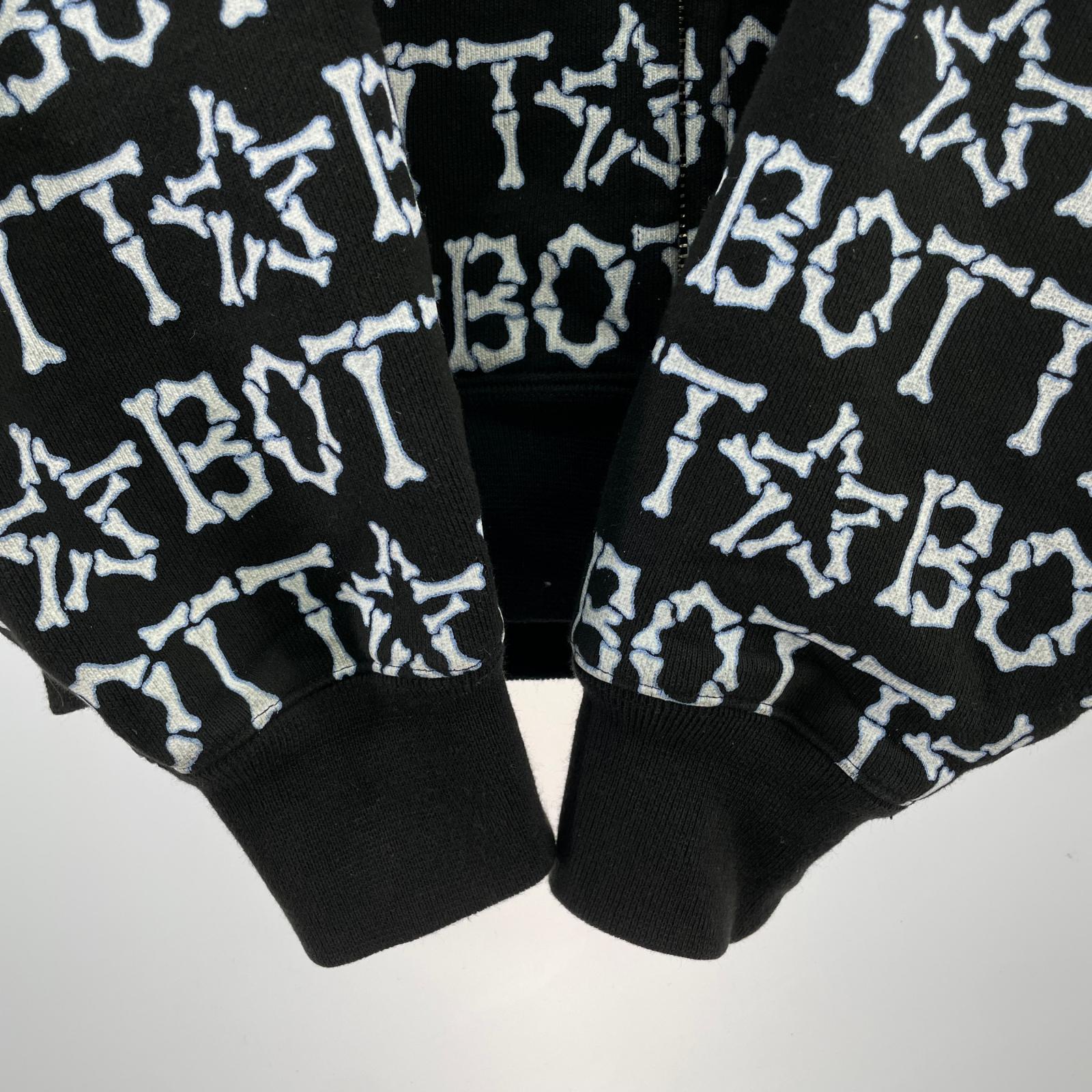 パーカー 23SS BONES DOUBLE ZIP HOODIE M M ブラック