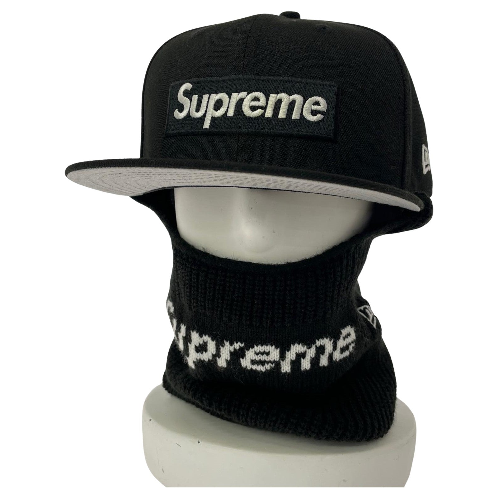 キャップ Supreme×NEW ERA Box Logo Balaclava Navy 黒 ブラック
