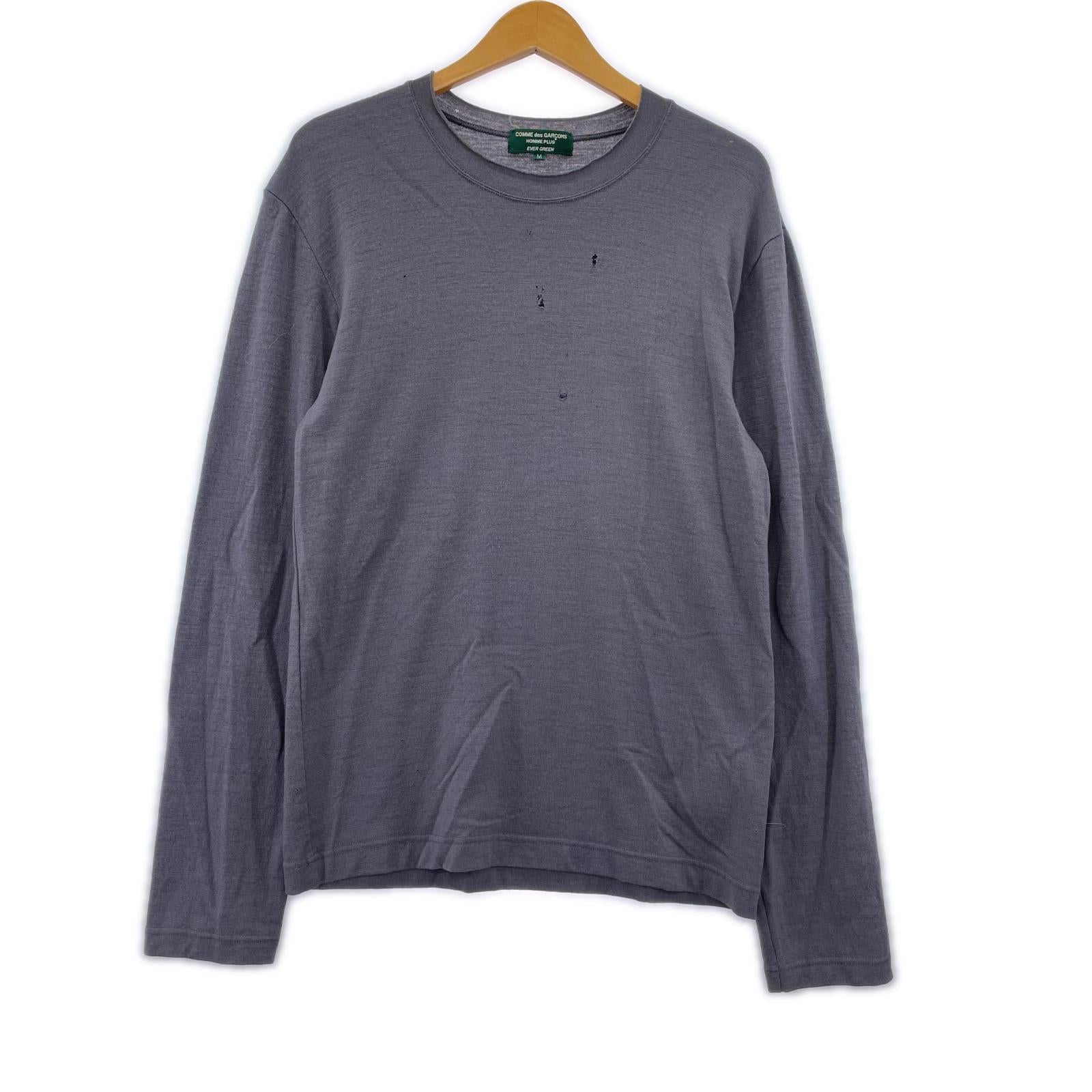 ニット HOMME PLUS EVER GREEN ウールカットソー グレー M グレー