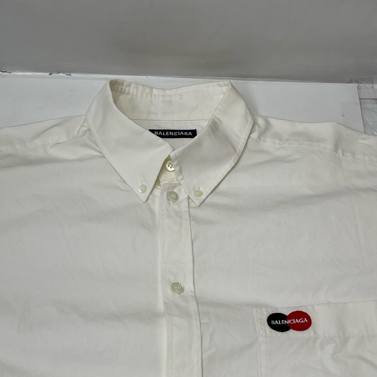 Balenciaga/半袖ｼｬﾂ/白/39/半袖ビッグシルエットコットンシャツ 39 622260 TIM39